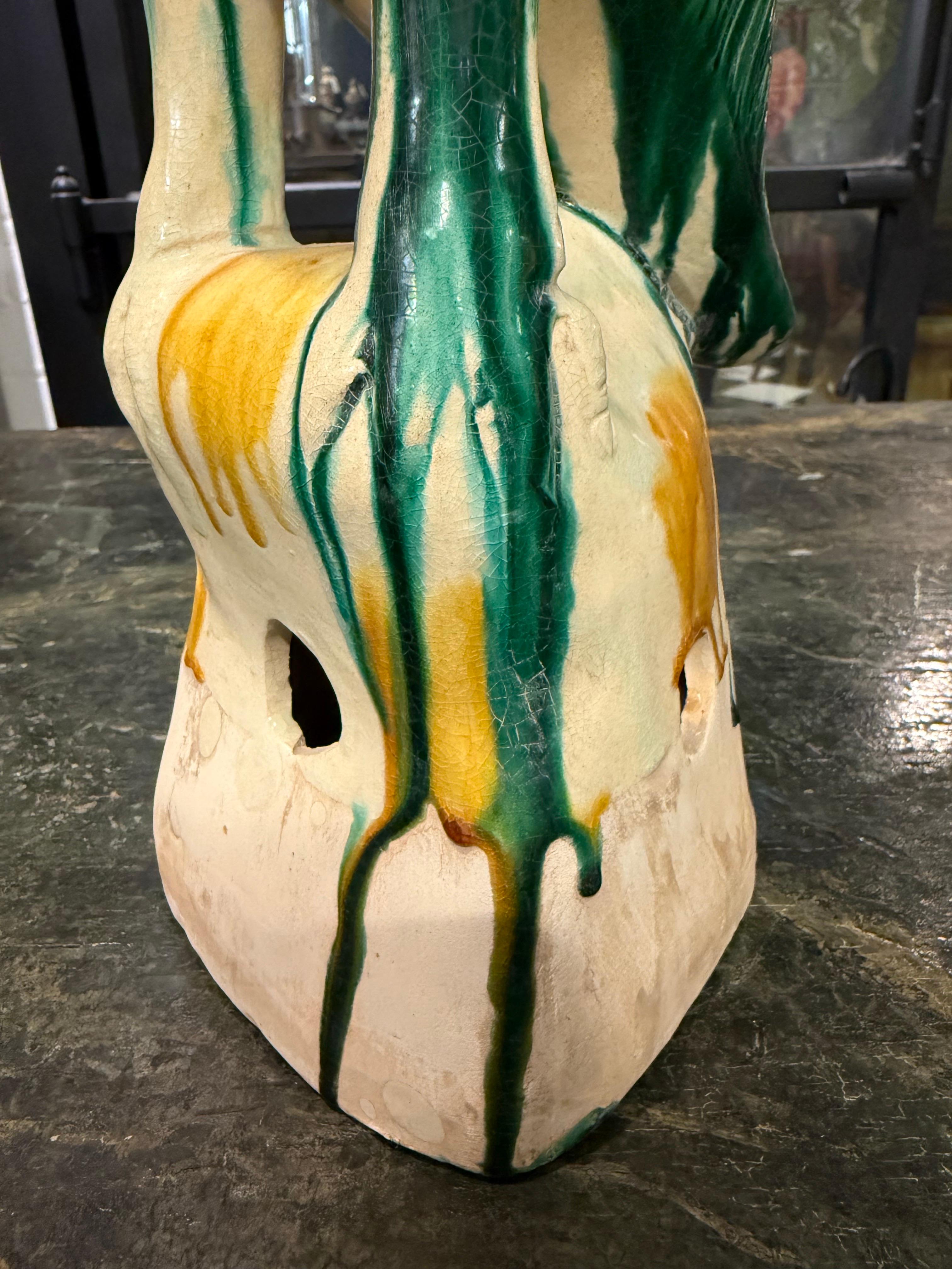 A Large Green Glazed Parrot, Late 19th Century For Sale 4