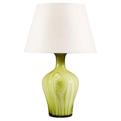 Large Green Murano Art Glass Vase as a Lamp