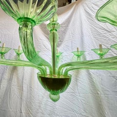 A Large Green Murano Chandelier