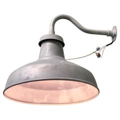 A Large Grey Metal Industrial Wall Light