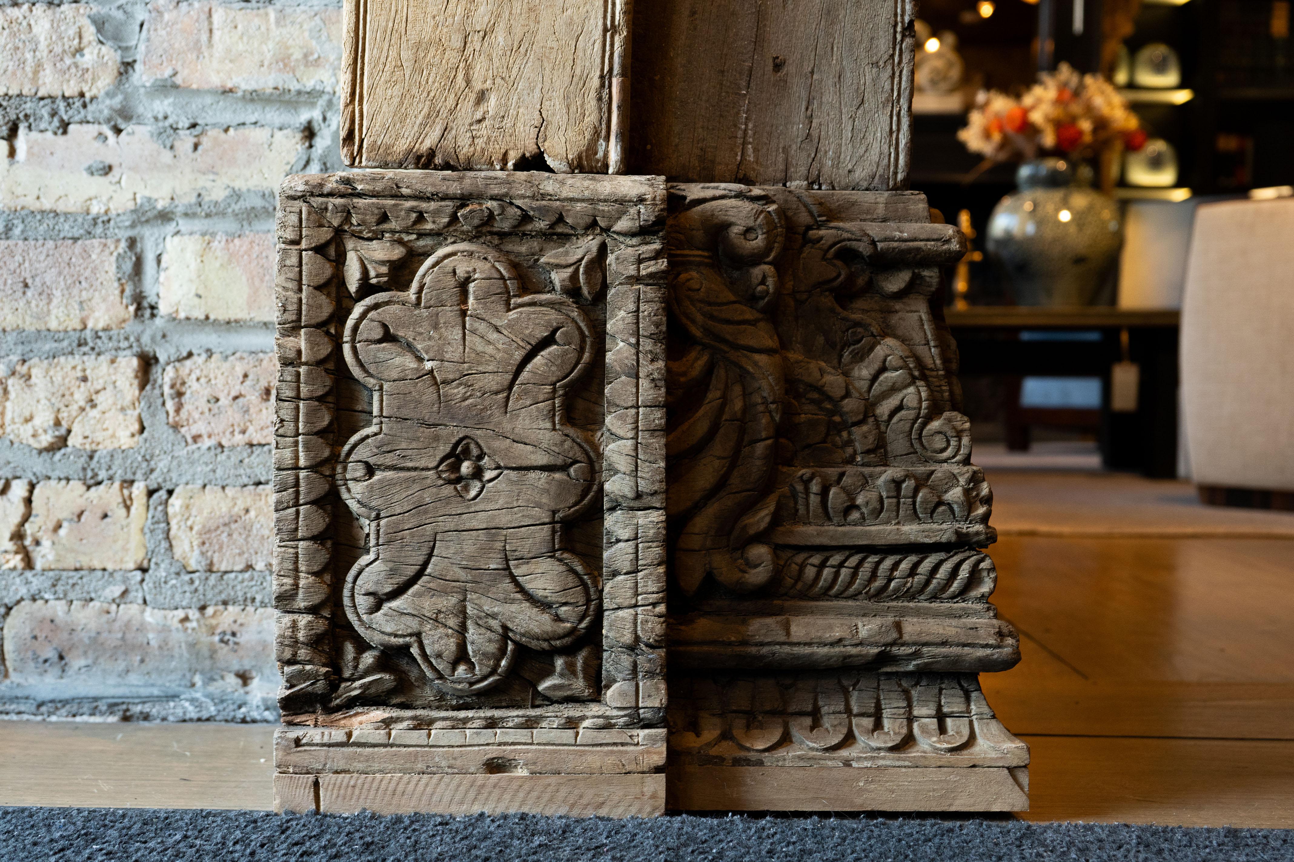 A Large Gujarati Wooden Coffered Door 1