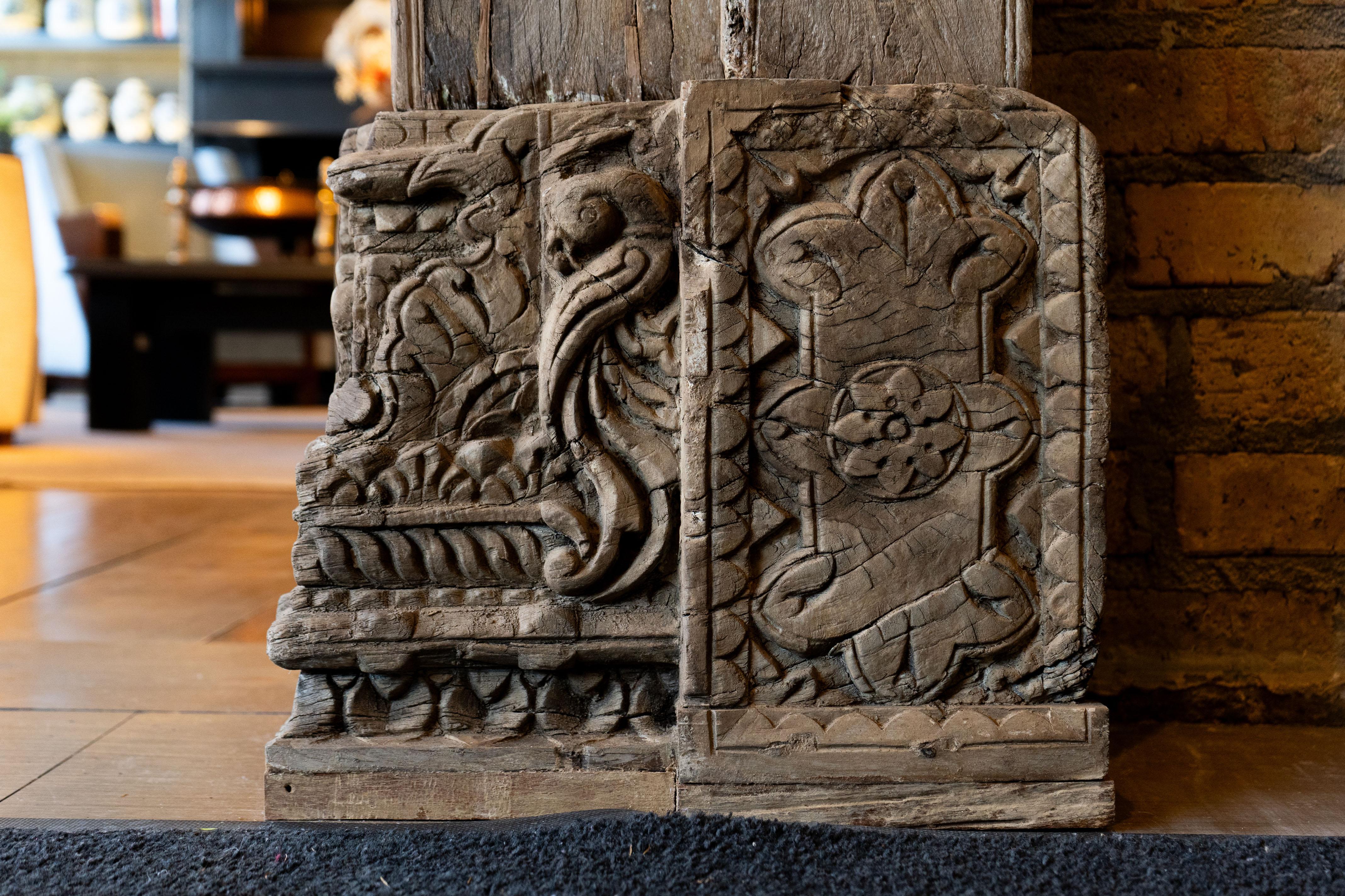 A Large Gujarati Wooden Coffered Door 2