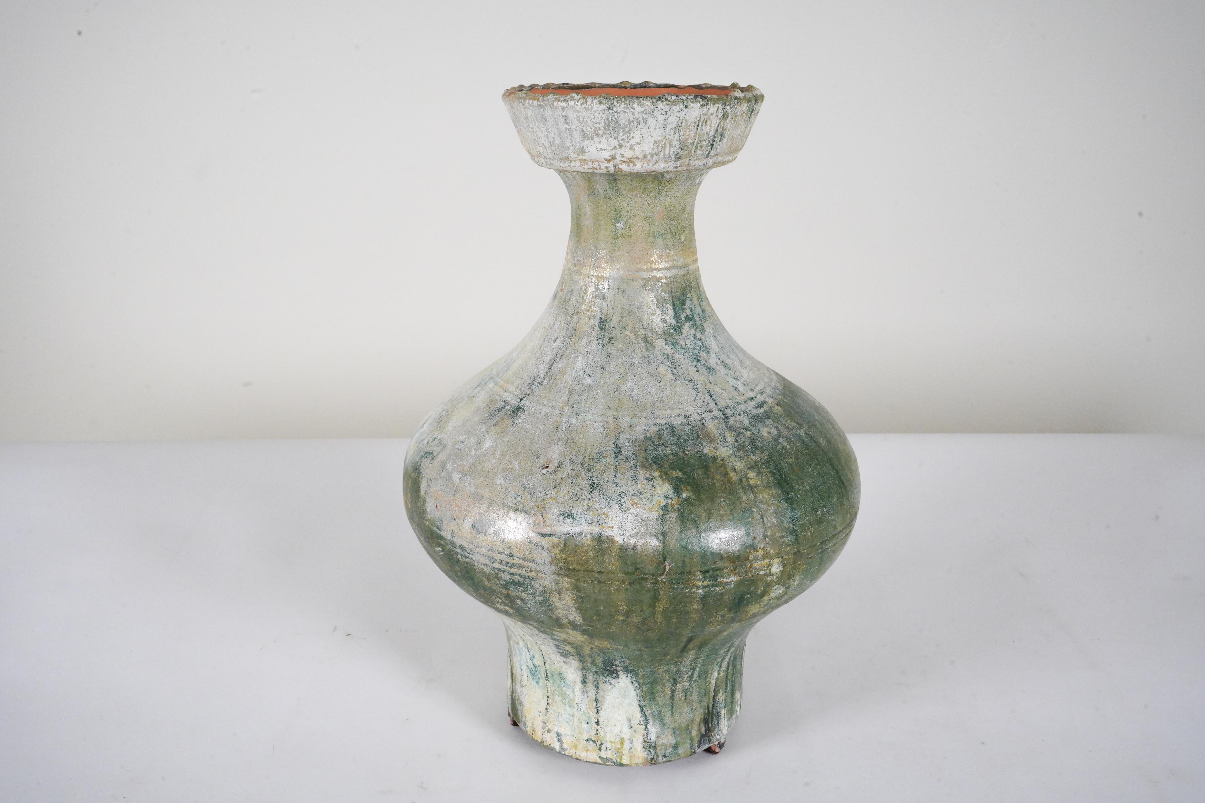 18th Century and Earlier A Large Han Dynasty (206BC-220AD) Glazed Hu Vessel