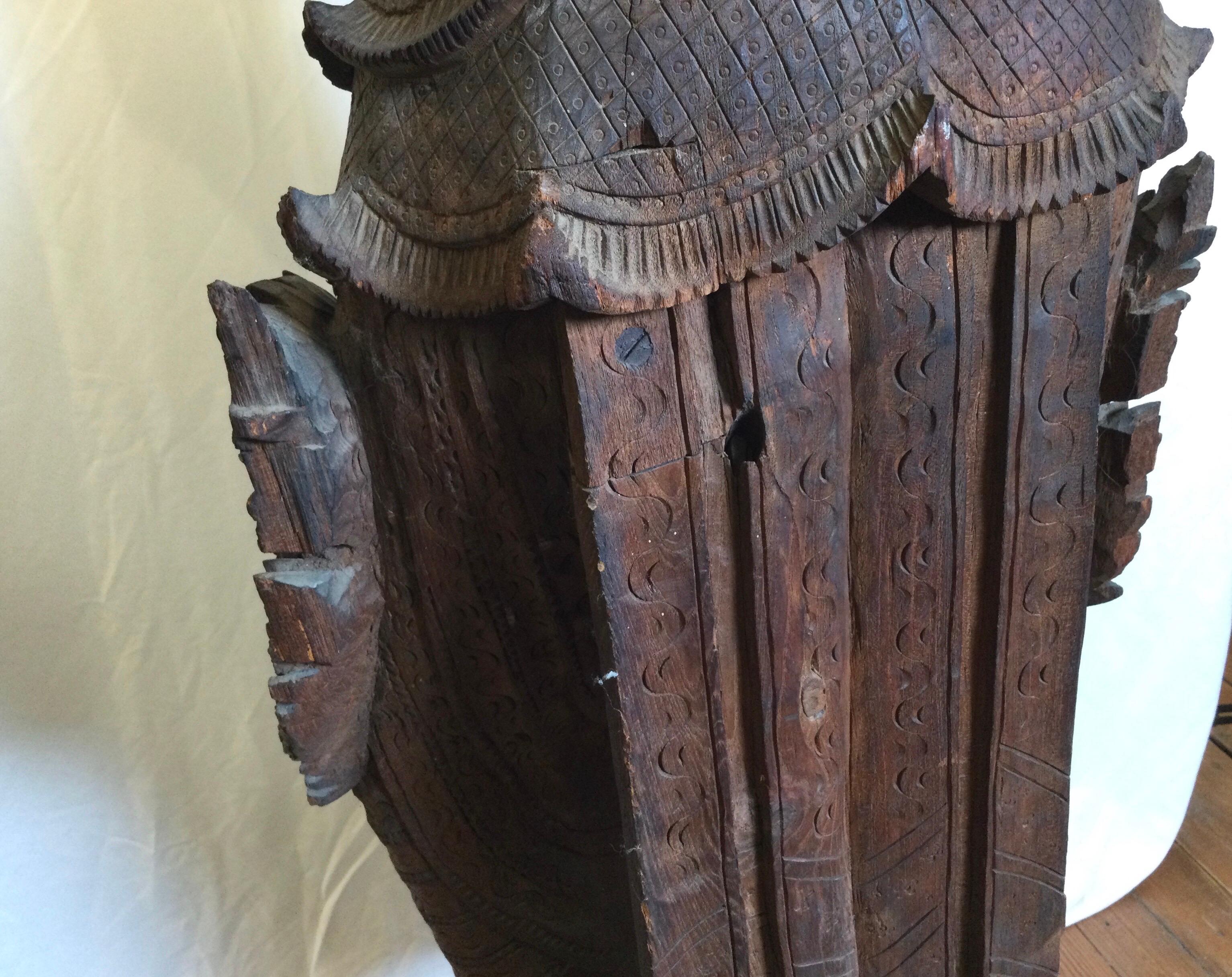 Large Hand Carved Hard Wood Carving of a Balinese Warrior 4