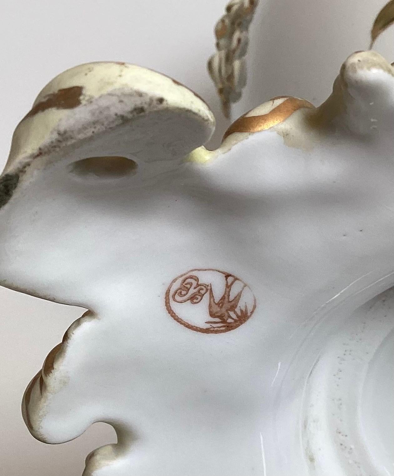 A Large Hand Painted Dresden Porcelain Covered Urn For Sale 5