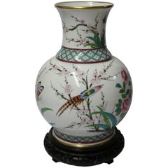 Large Hand Painted French Vase Decorated in Chinese Style by Samson of Paris