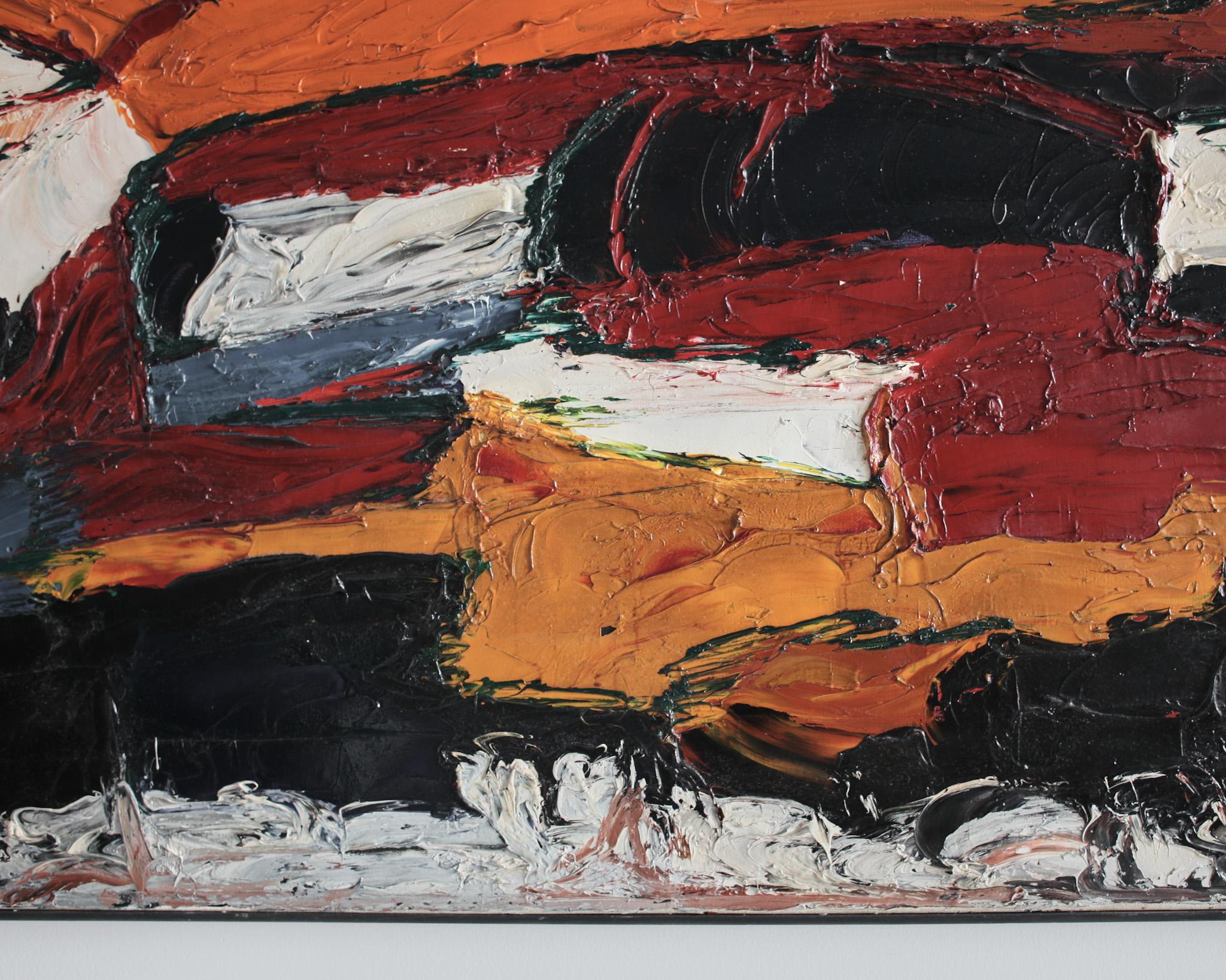 Large Heavy Impasto 60s German Abstract In Good Condition For Sale In London, GB