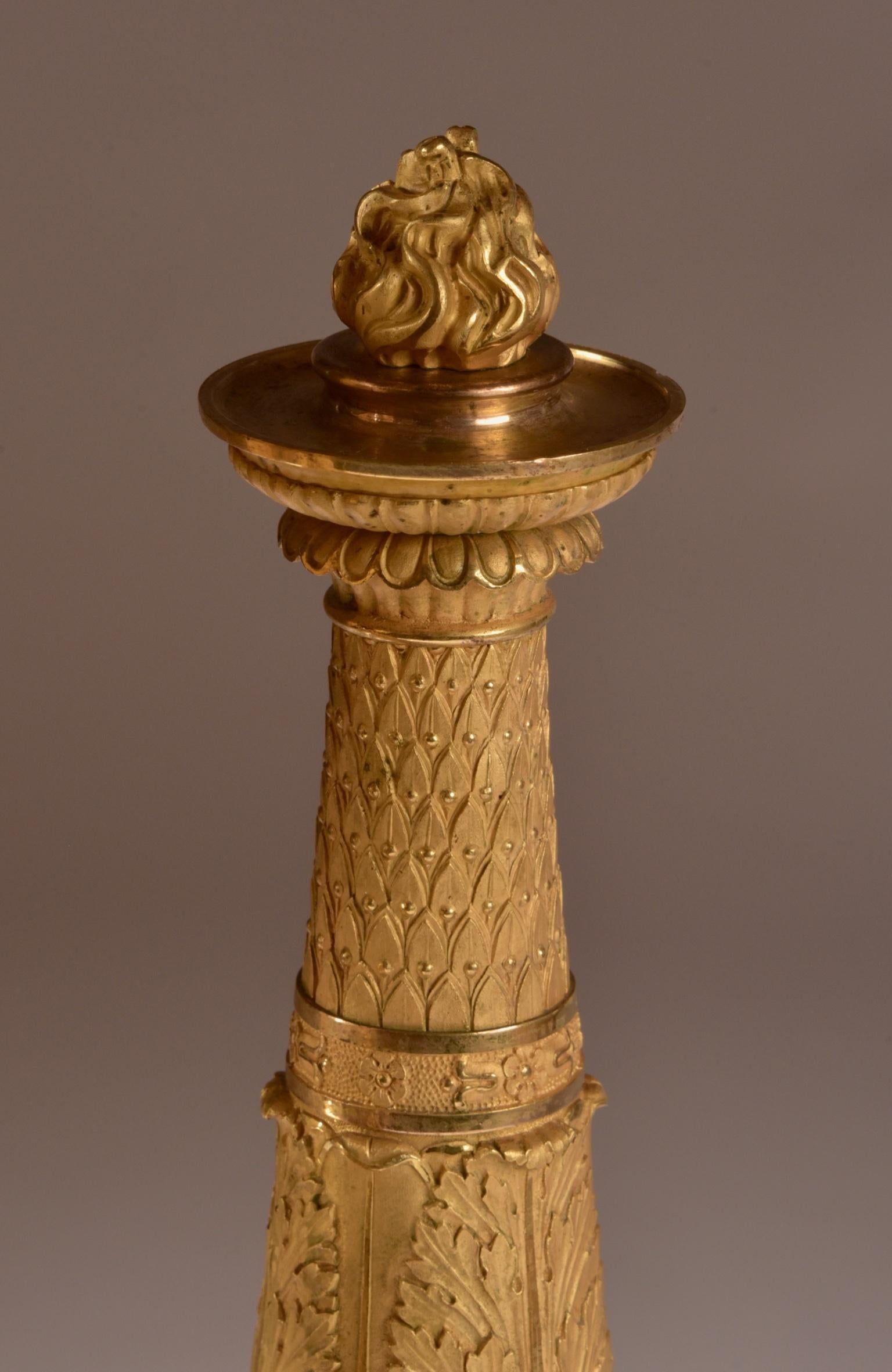 Large High Quality French Gilt Bronze Empire Pendulum with Apollo, circa 1830 11