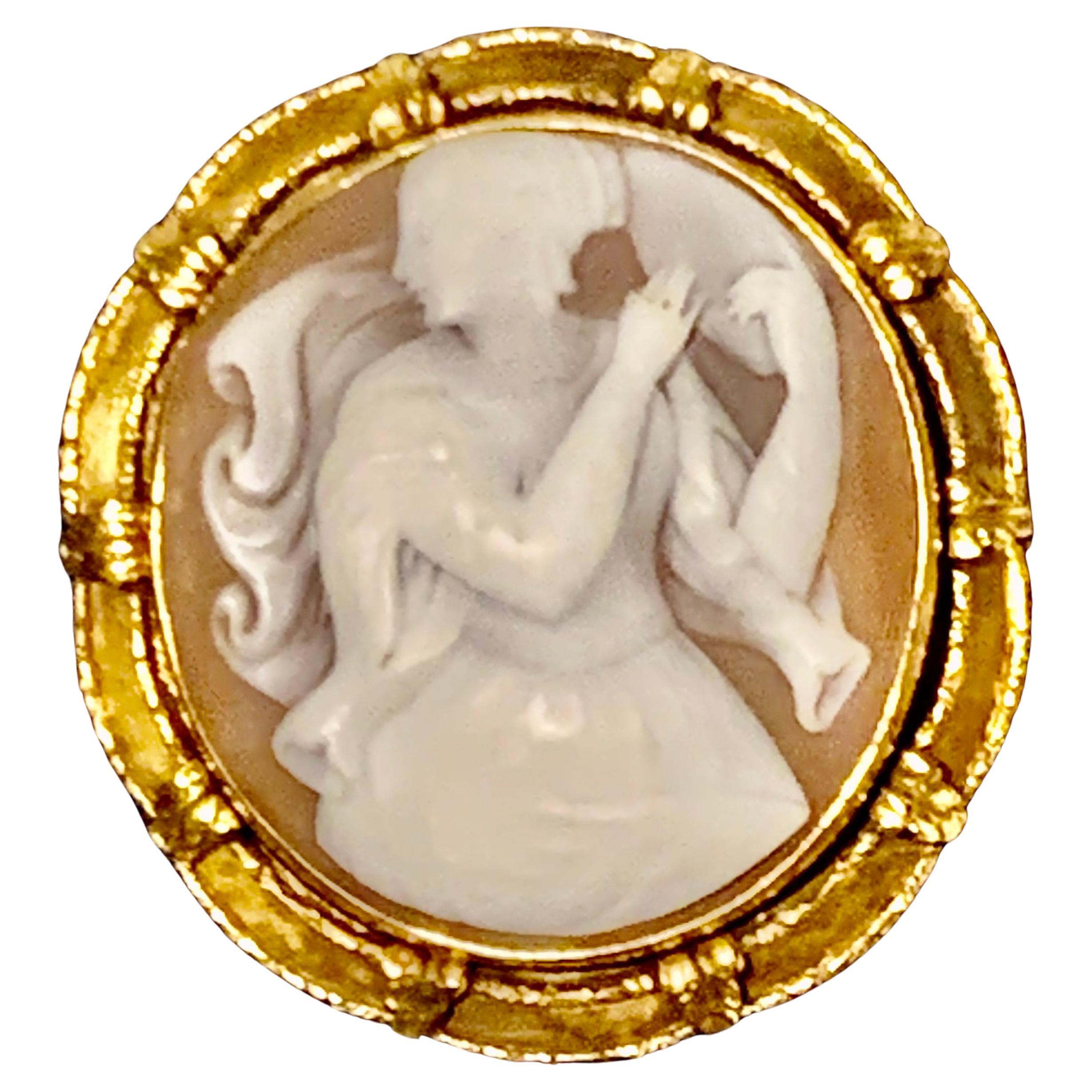 Large High Quality Victorian Cameo Brooch Superb 15ct Gold Frame