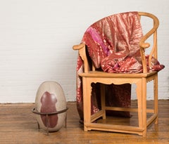 Large Two-Toned Stone Shiva Linga with Organic Form, Stand not Included