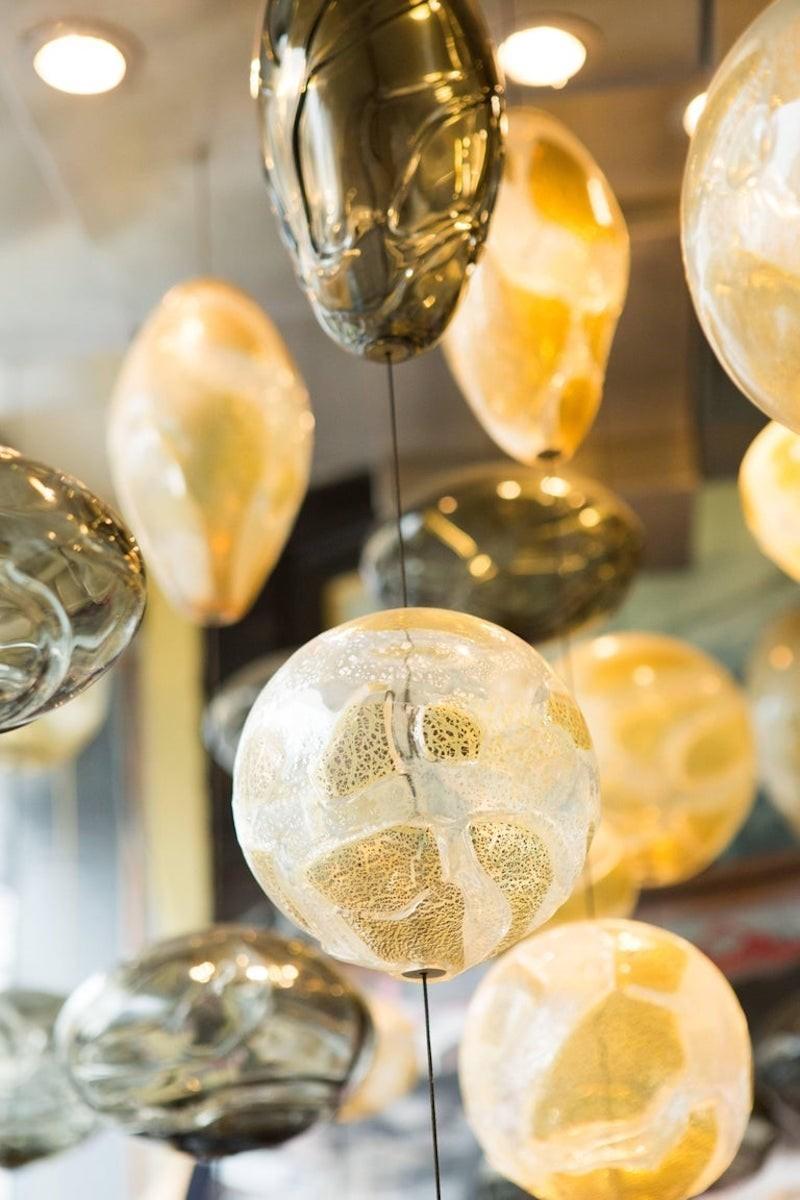 A Large Imposing Bespoke Ken Gangbar Glass And Steel Chandelier For Sale 2