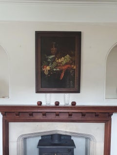 A Large imposing Edwardian still life Oil Painting in original Mahogany frame