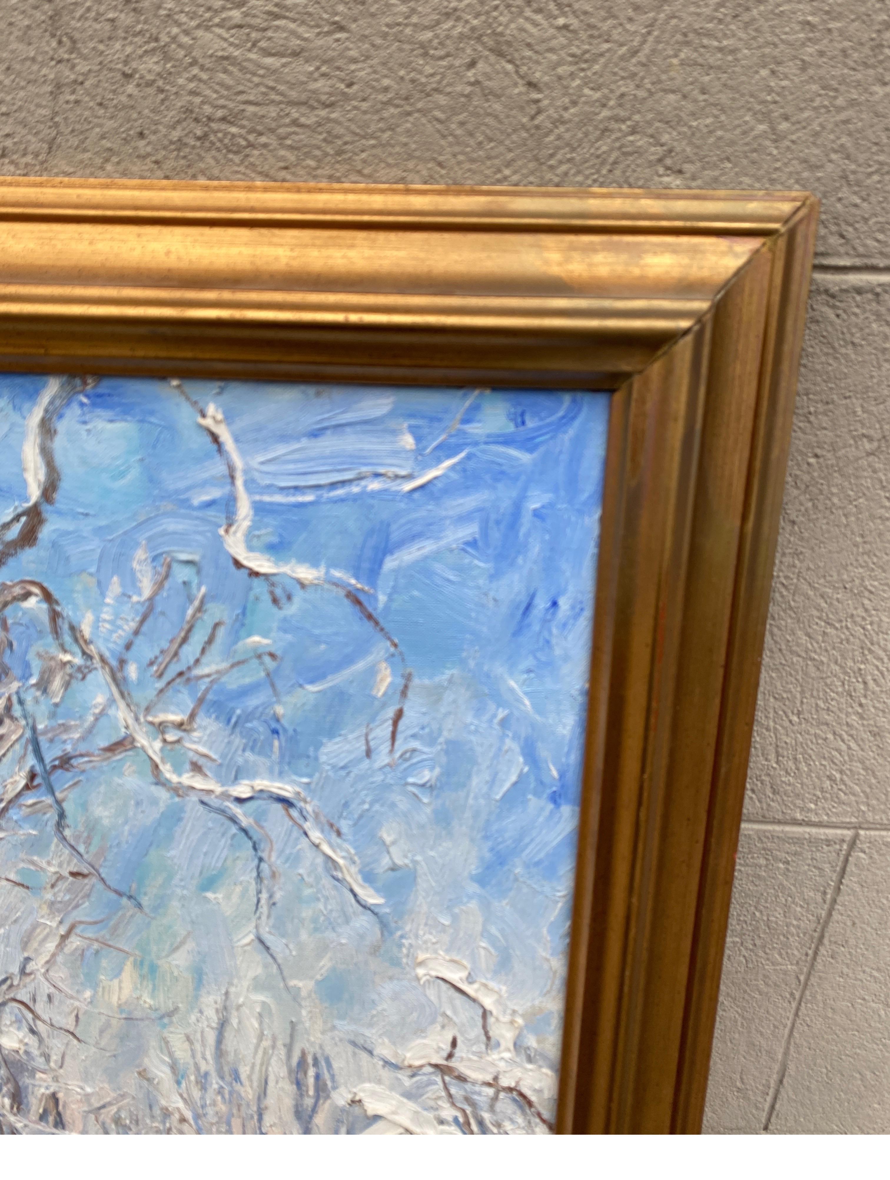 Großes impressionistisches Gemälde einer Winterszene im Nordosten der USA, Hopewell NJ (20. Jahrhundert) im Angebot