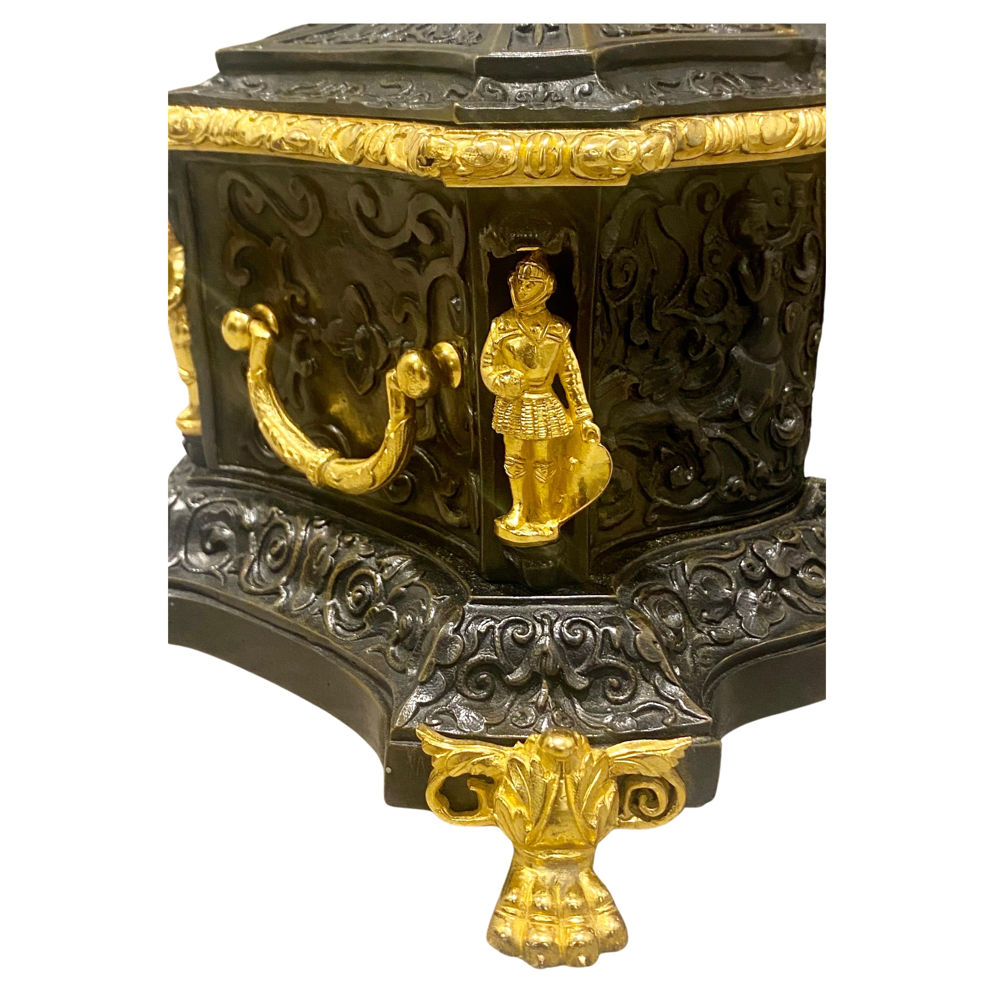 A Large Impressive 19th Century Bronze Jewelry Casket Box. Circa 1860 For Sale 5