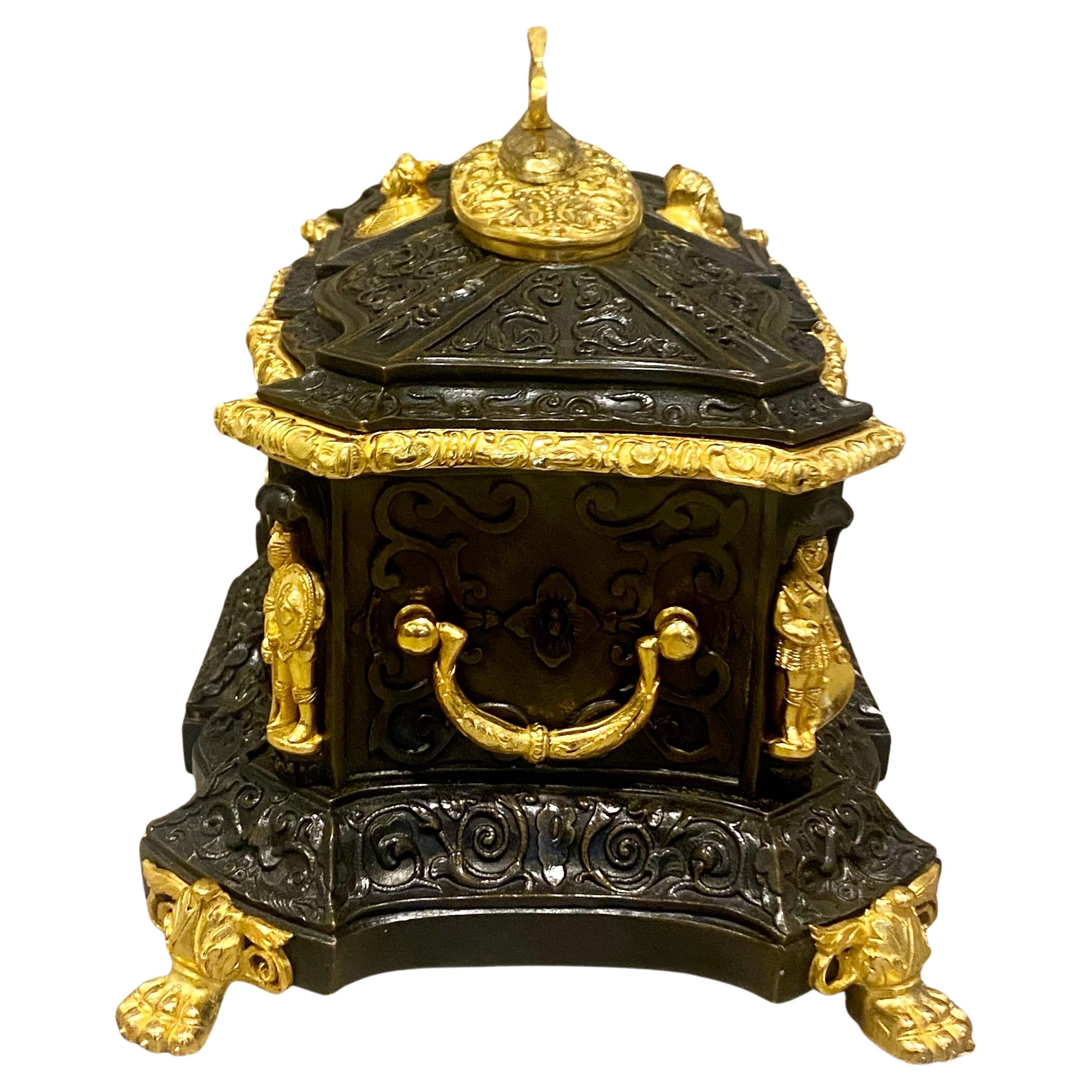 A Large Impressive 19th Century Bronze Jewelry Casket Box. Circa 1860 For Sale 9