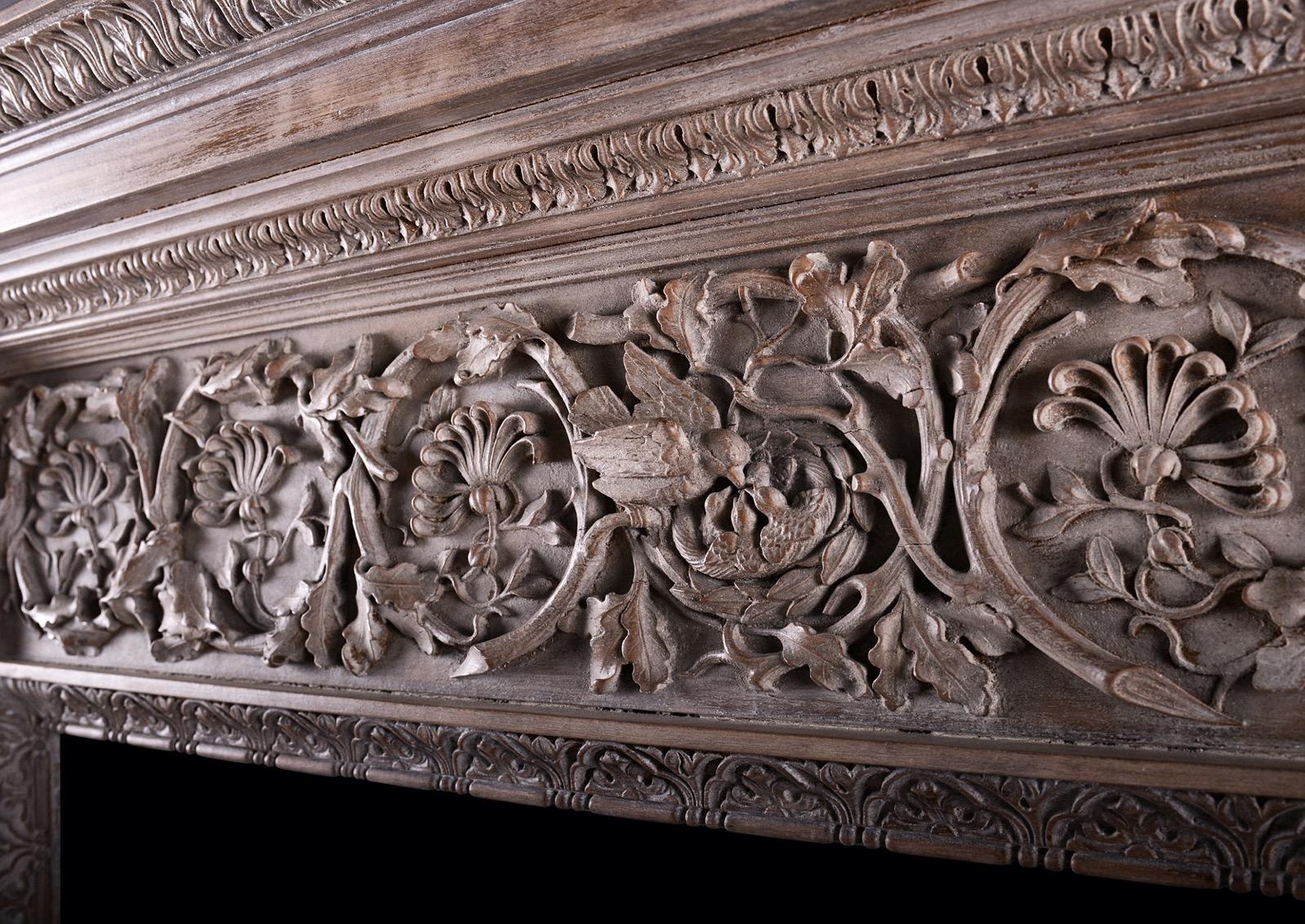 19th Century Large & Impressive Wood Fireplace For Sale