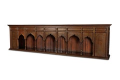 A Large Indian Architectural Gold Wire-Inlaid Wall-Hanging Cabinet Facade