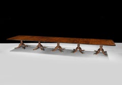 A Large Irish Regency Mahogany Five Pillar Dining Table
