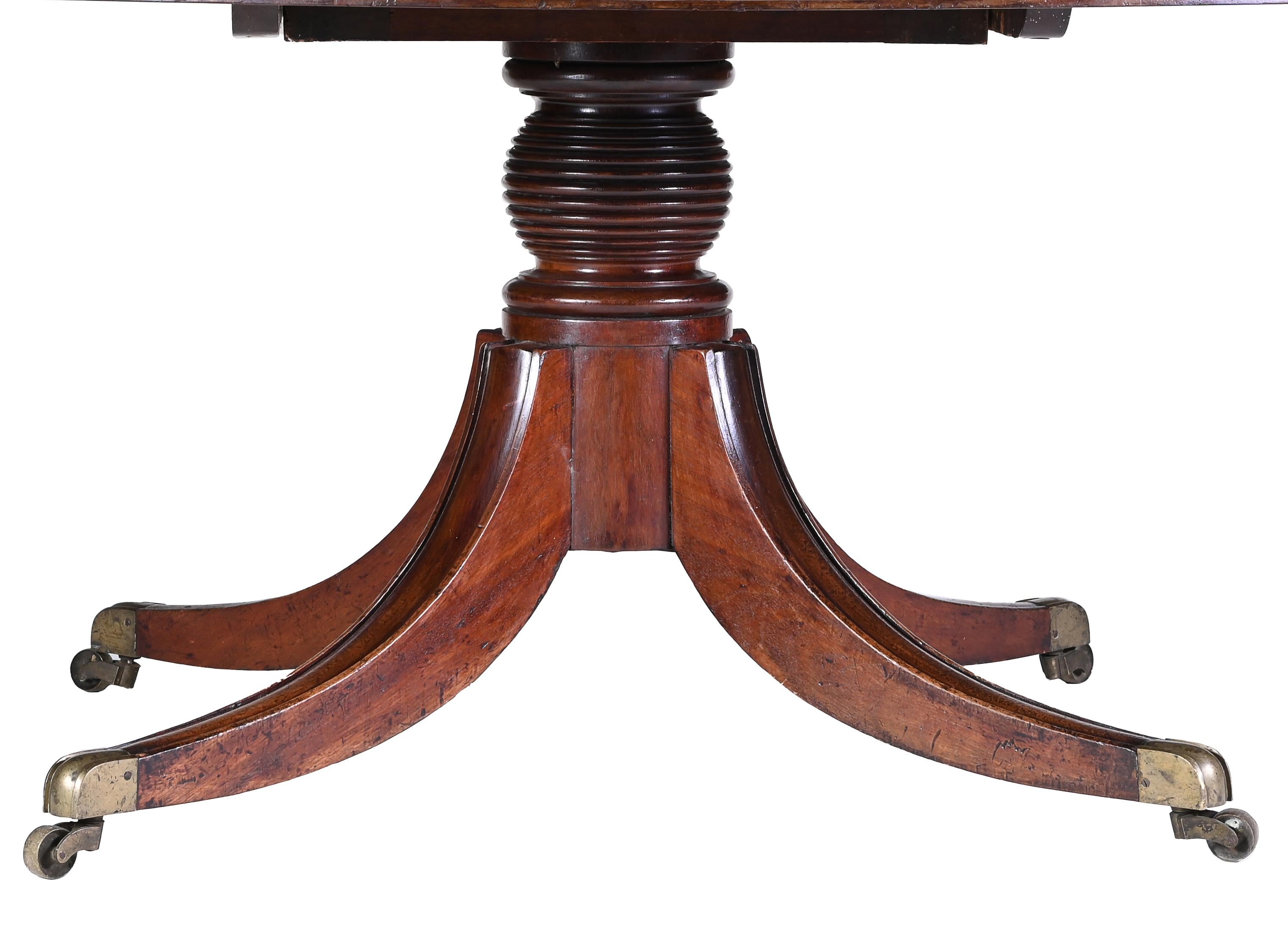 Brass A Large Irish Regency Mahogany Round Dining Table For Sale
