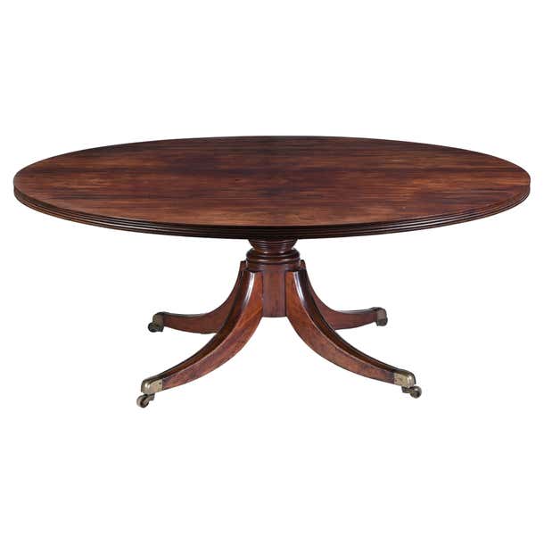 A Large Irish Regency Mahogany Round Dining Table For Sale at 1stDibs