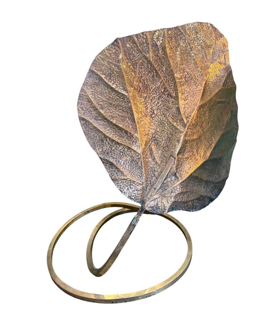 Gran lámpara de sobremesa italiana de latón doble de los años 70 