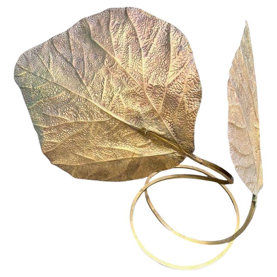 Gran lámpara de sobremesa italiana de latón doble de los años 70 "Rabarbaro", de Tommaso Barbi