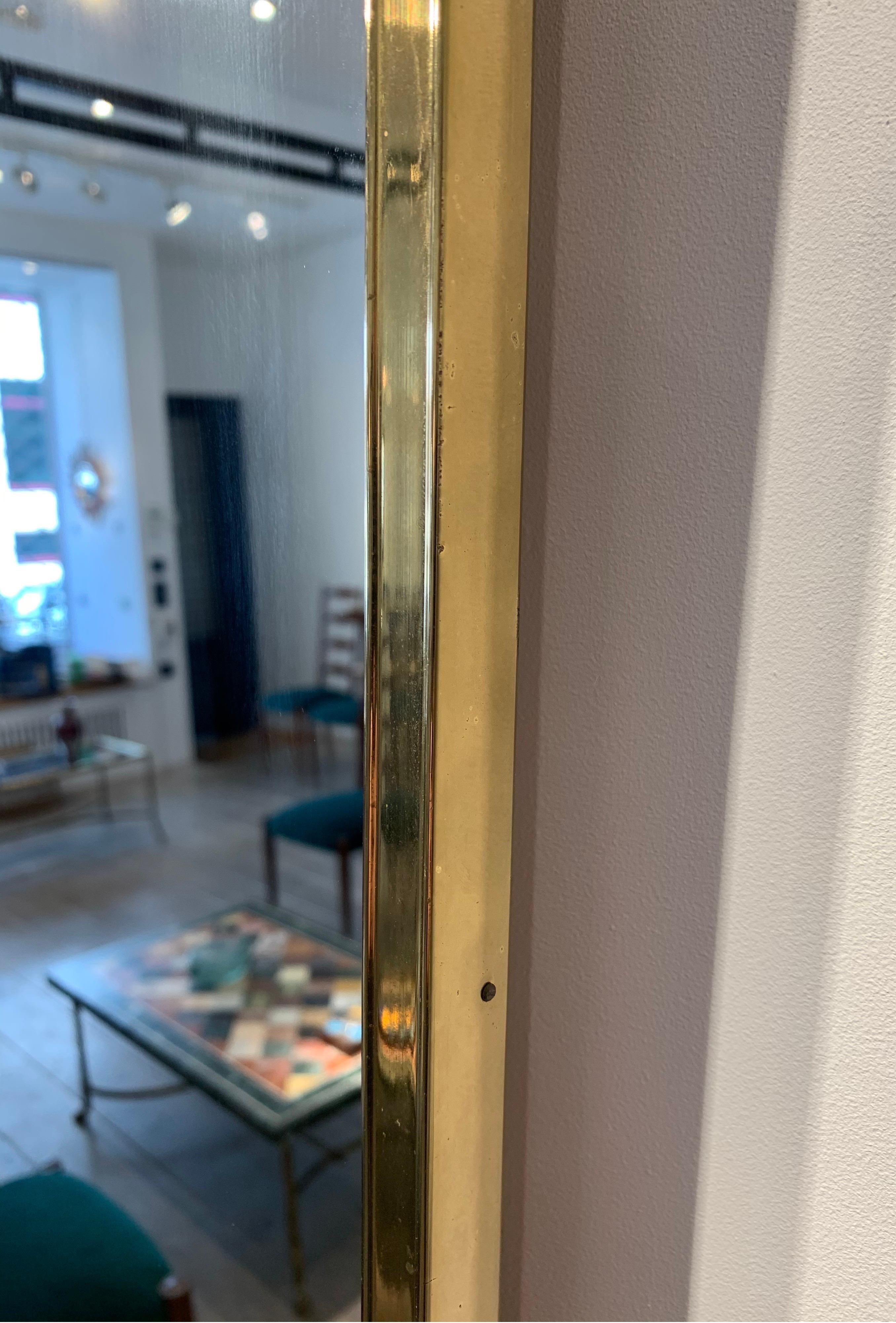Large Italian Brass Mirror, 1950s In Good Condition In Brussels, BE