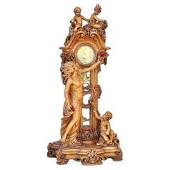 A Large Italian Carved Figural Long Case Clock