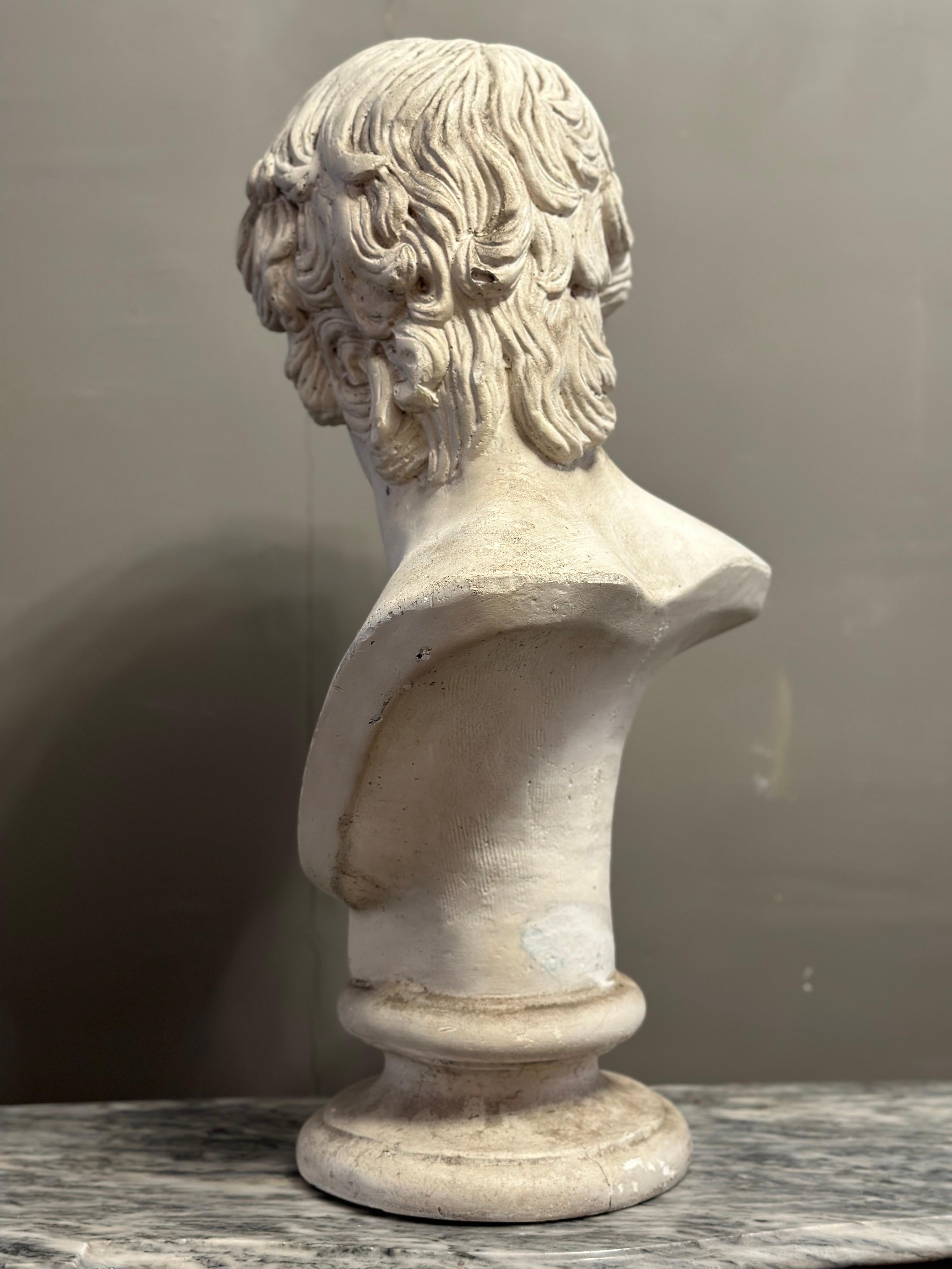 A large Italian Classical Plaster Bust of Alexander 1