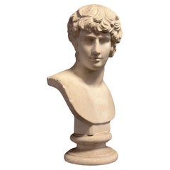 Grand buste en plâtre classique italien d'Alexander