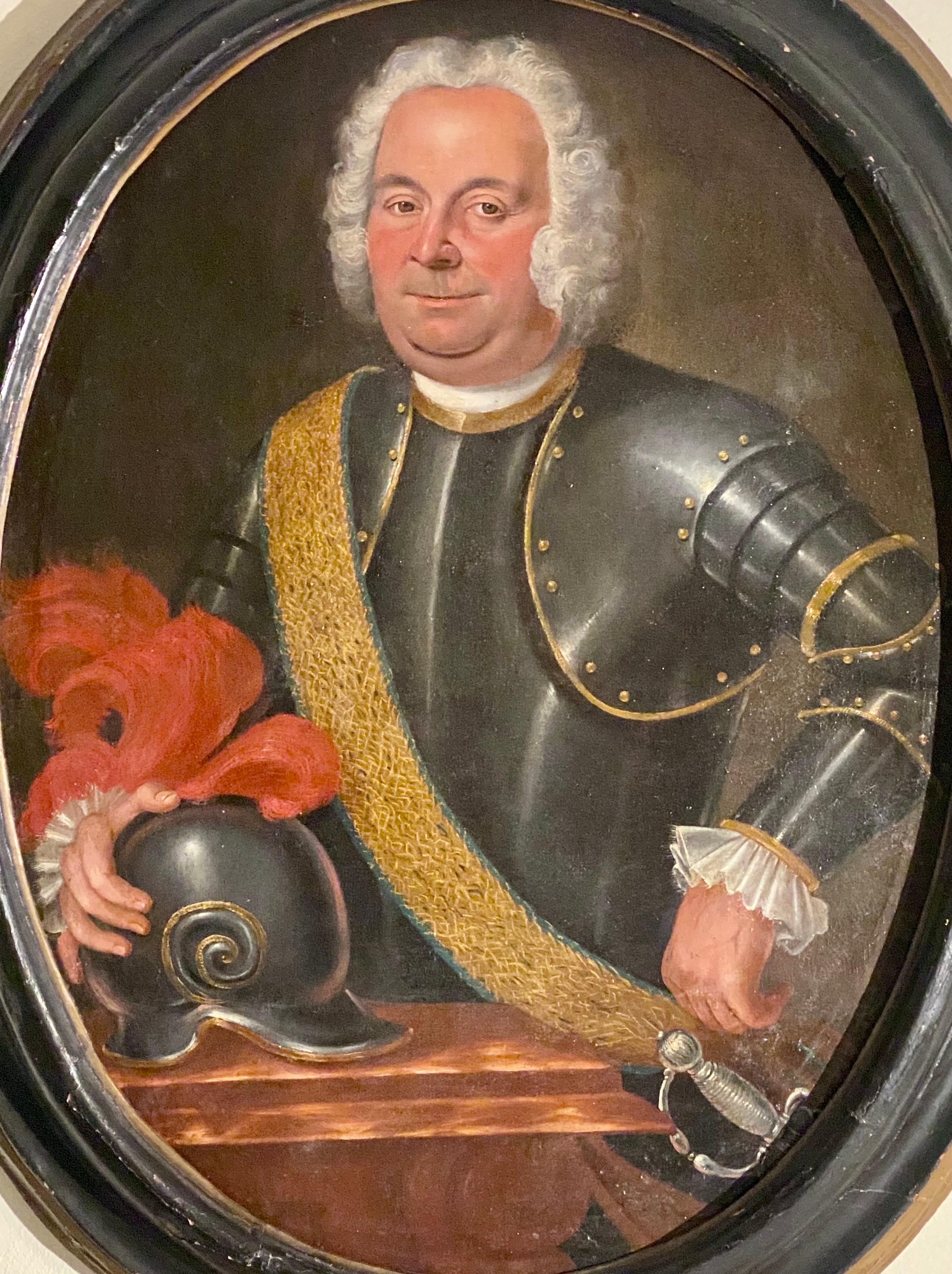 A Large Italian Lombard painting of the 18th century Portrait of a Man in Armour For Sale 7