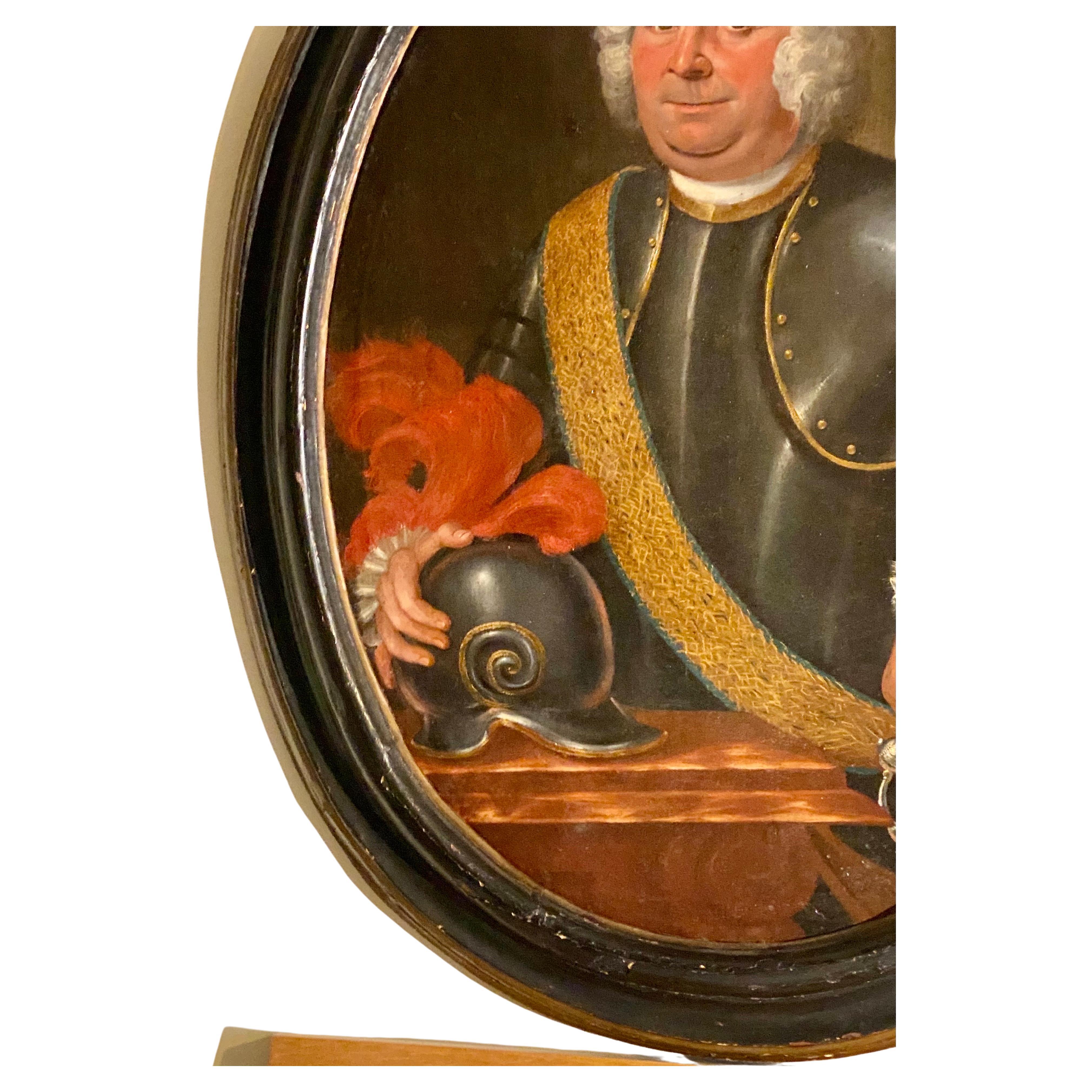 A Large Italian Lombard painting of the 18th century Portrait of a Man in Armour For Sale 1