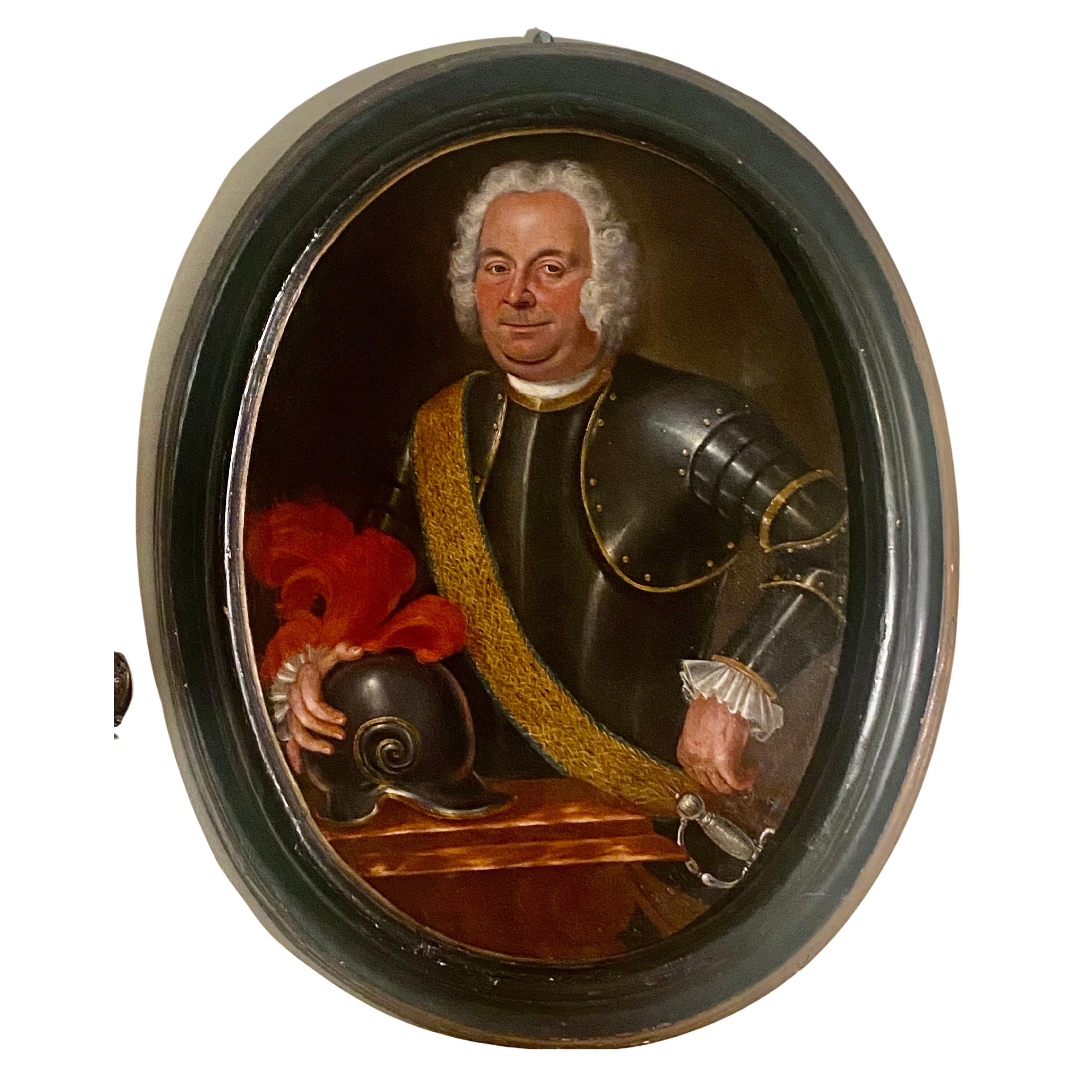 A Large Italian Lombard painting of the 18th century Portrait of a Man in Armour For Sale 3