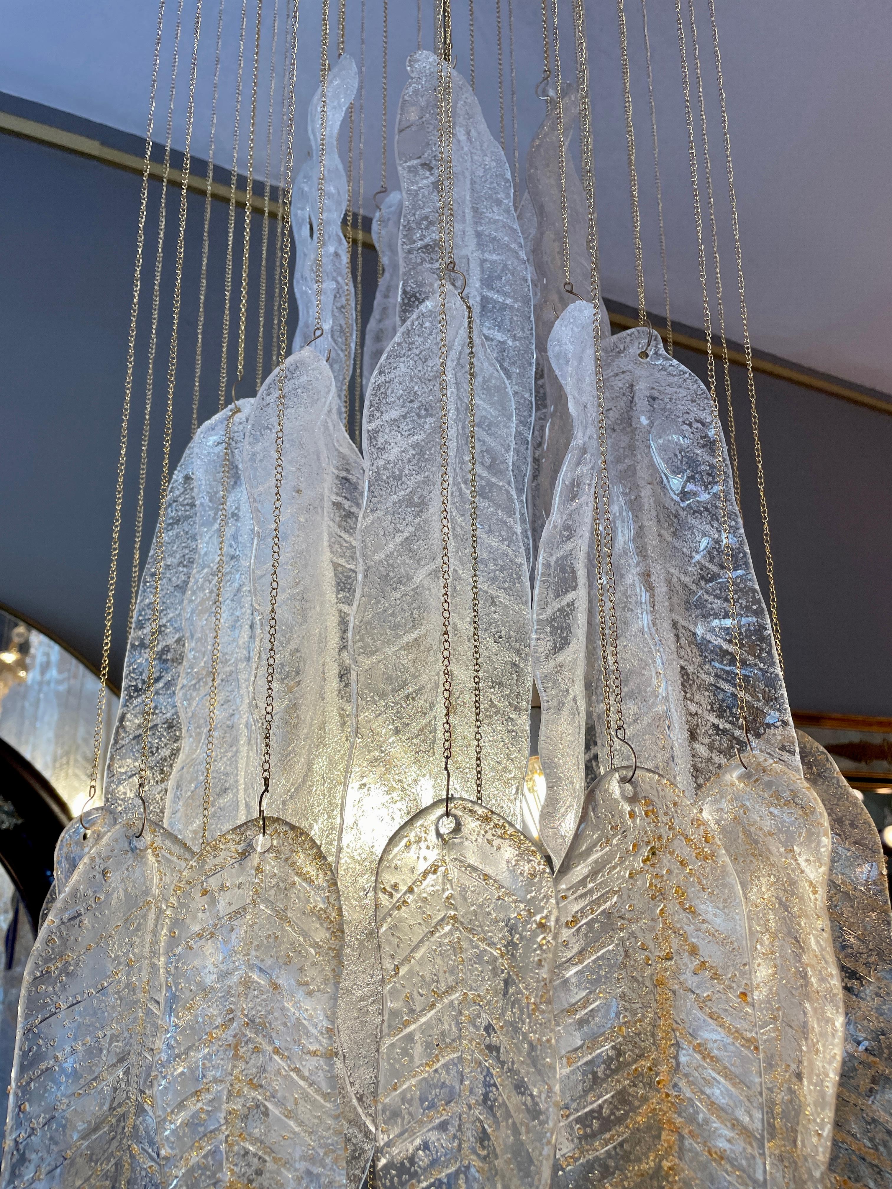 Large Italian Murano Glass Pendant Ceiling Light by Mazzega 6