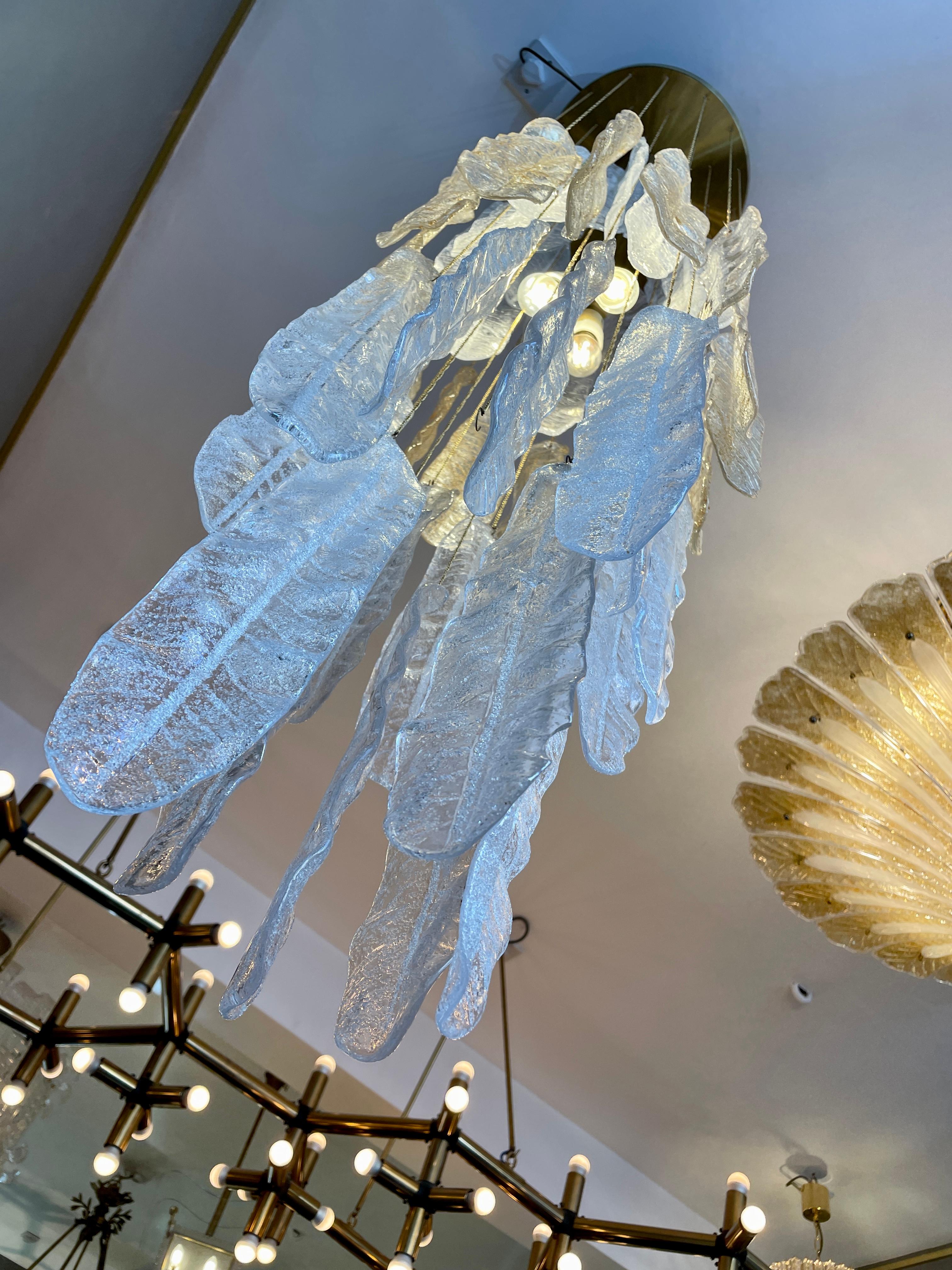 Large Italian Murano Glass Pendant Ceiling Light by Mazzega 7