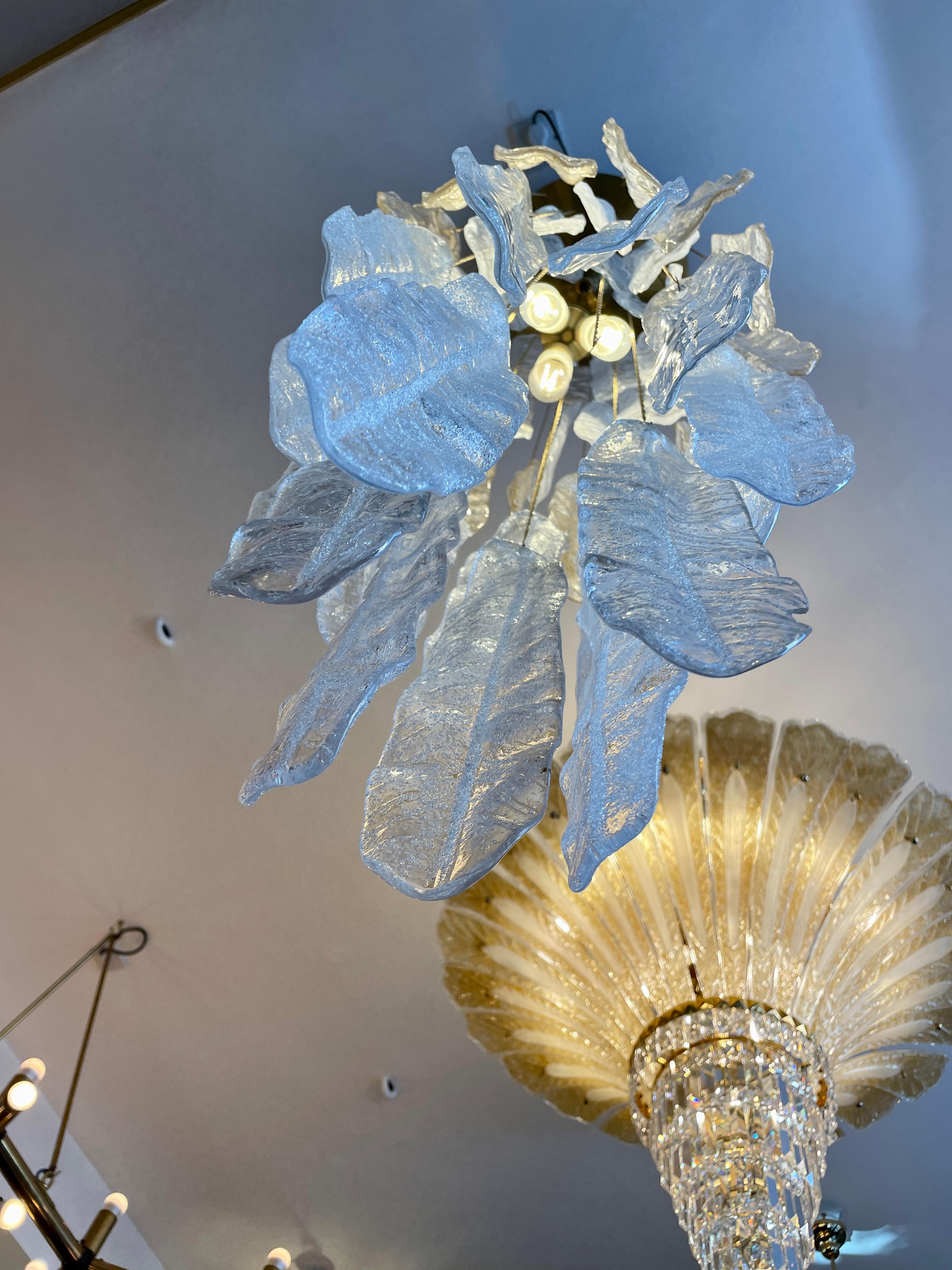 Large Italian Murano Glass Pendant Ceiling Light by Mazzega 8