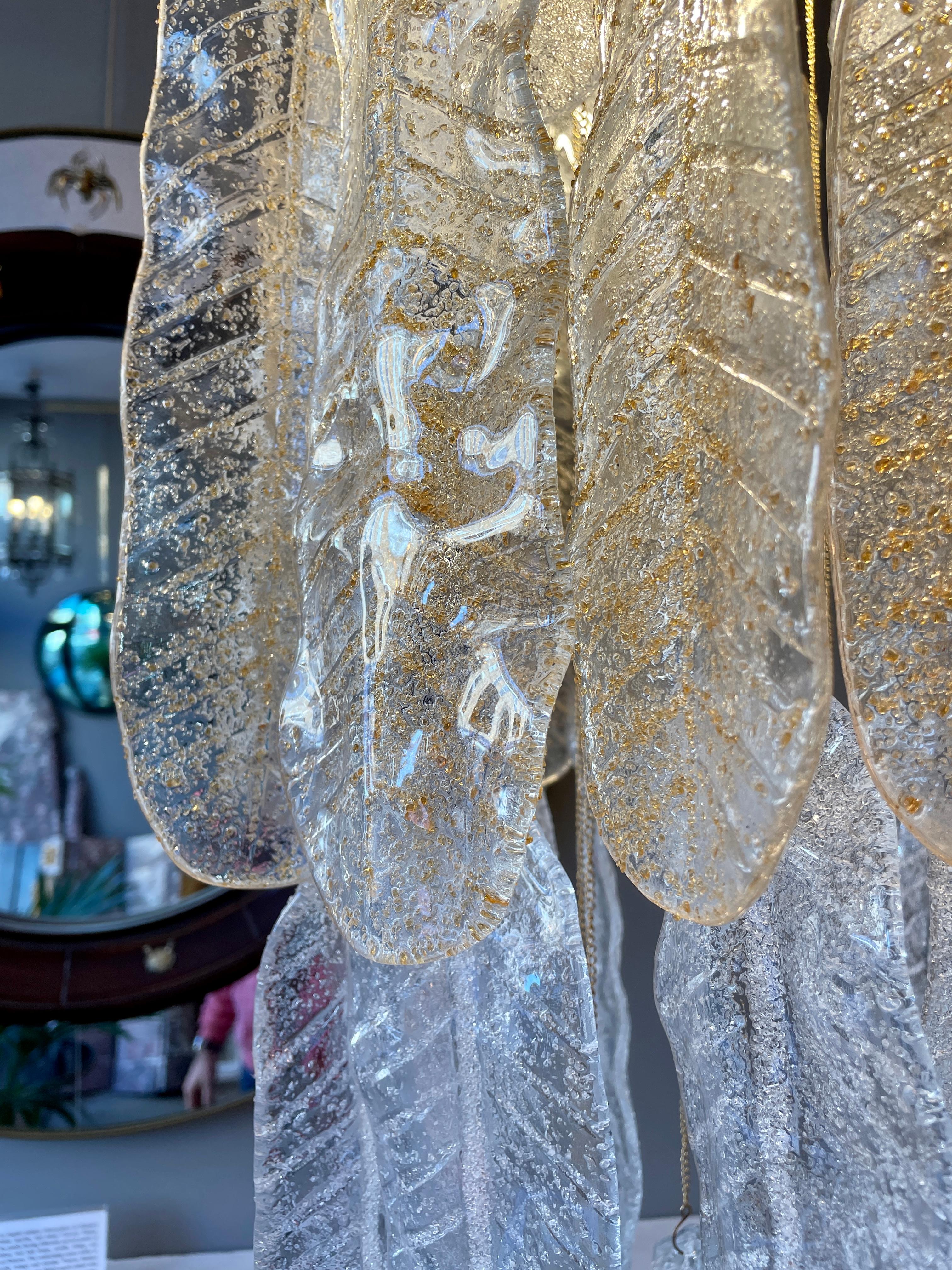 Large Italian Murano Glass Pendant Ceiling Light by Mazzega 1