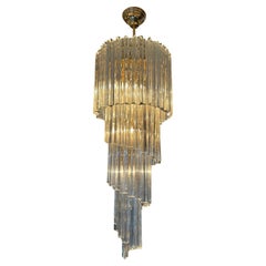 Used A large Italian Murano Glass Spiral Chandelier By Novaresi 