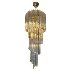 A large Italian Murano Glass Spiral Chandelier By Novaresi