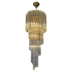 A large Italian Murano Glass Spiral Chandelier By Novaresi 