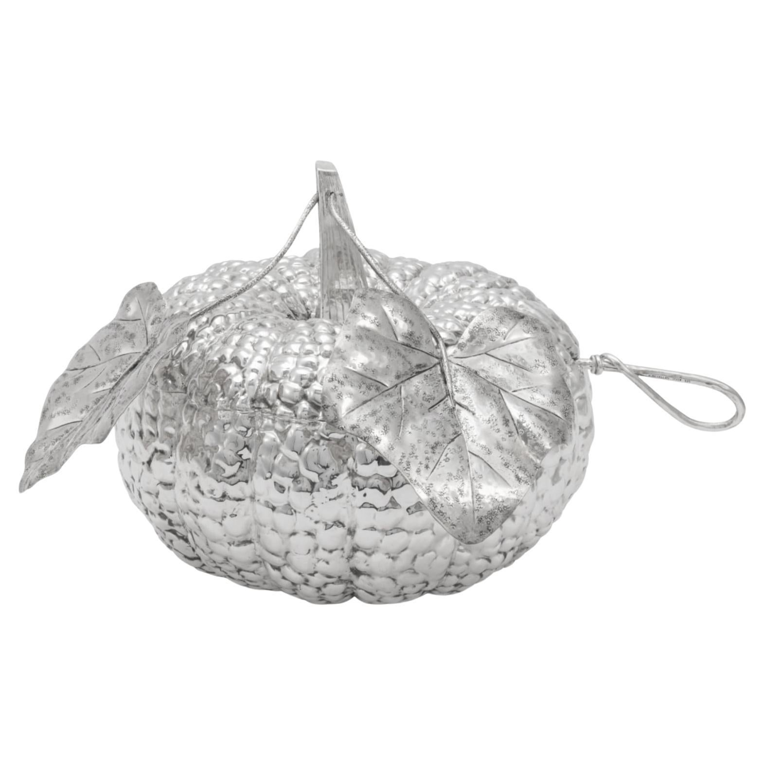 A Large Italian Silver Pumpkin Soup Tureen and Ladle by Mario Buccellati, Milan For Sale