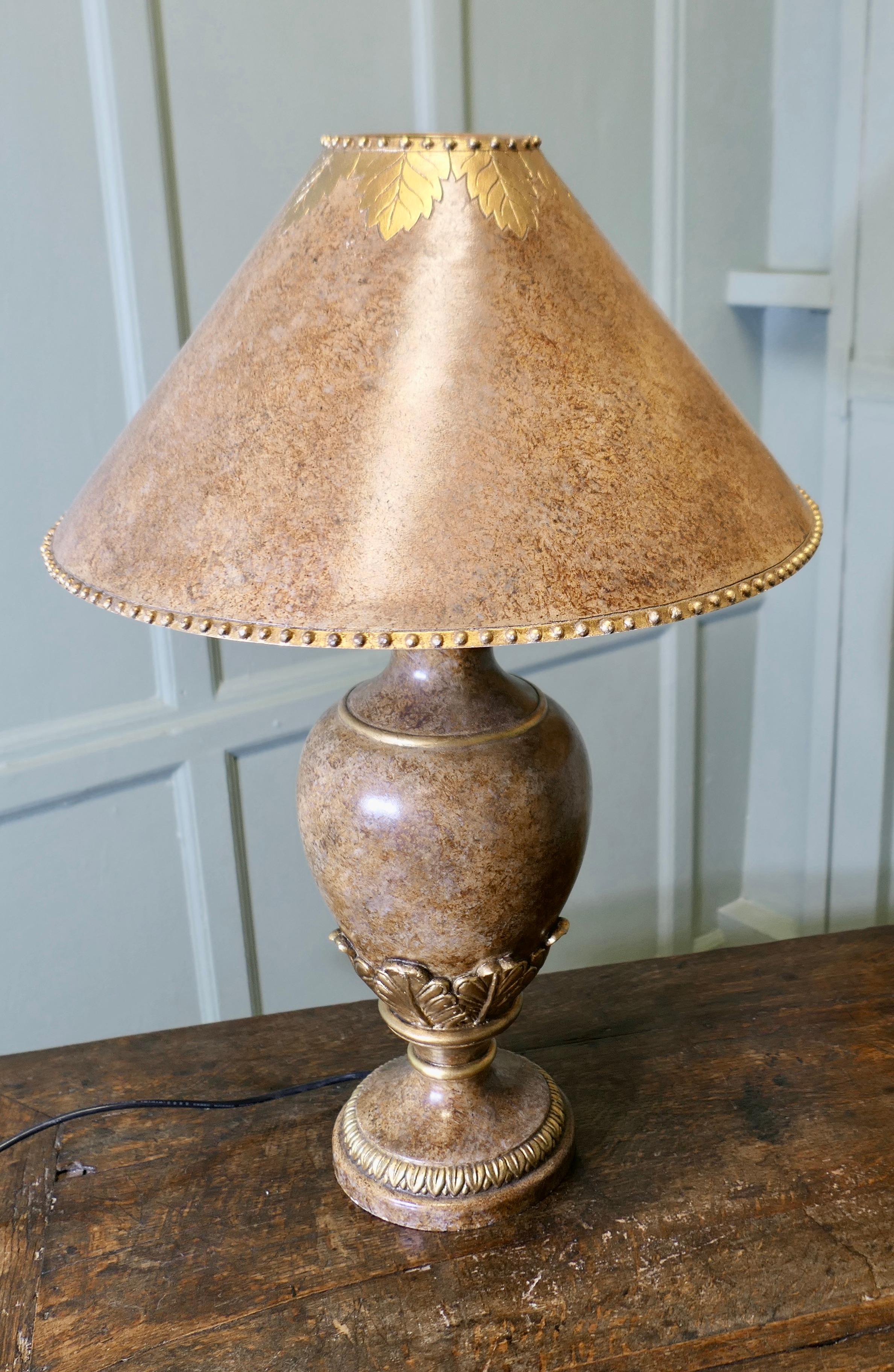 20th Century A Large Italian Simulated Marble Table Lamp For Sale