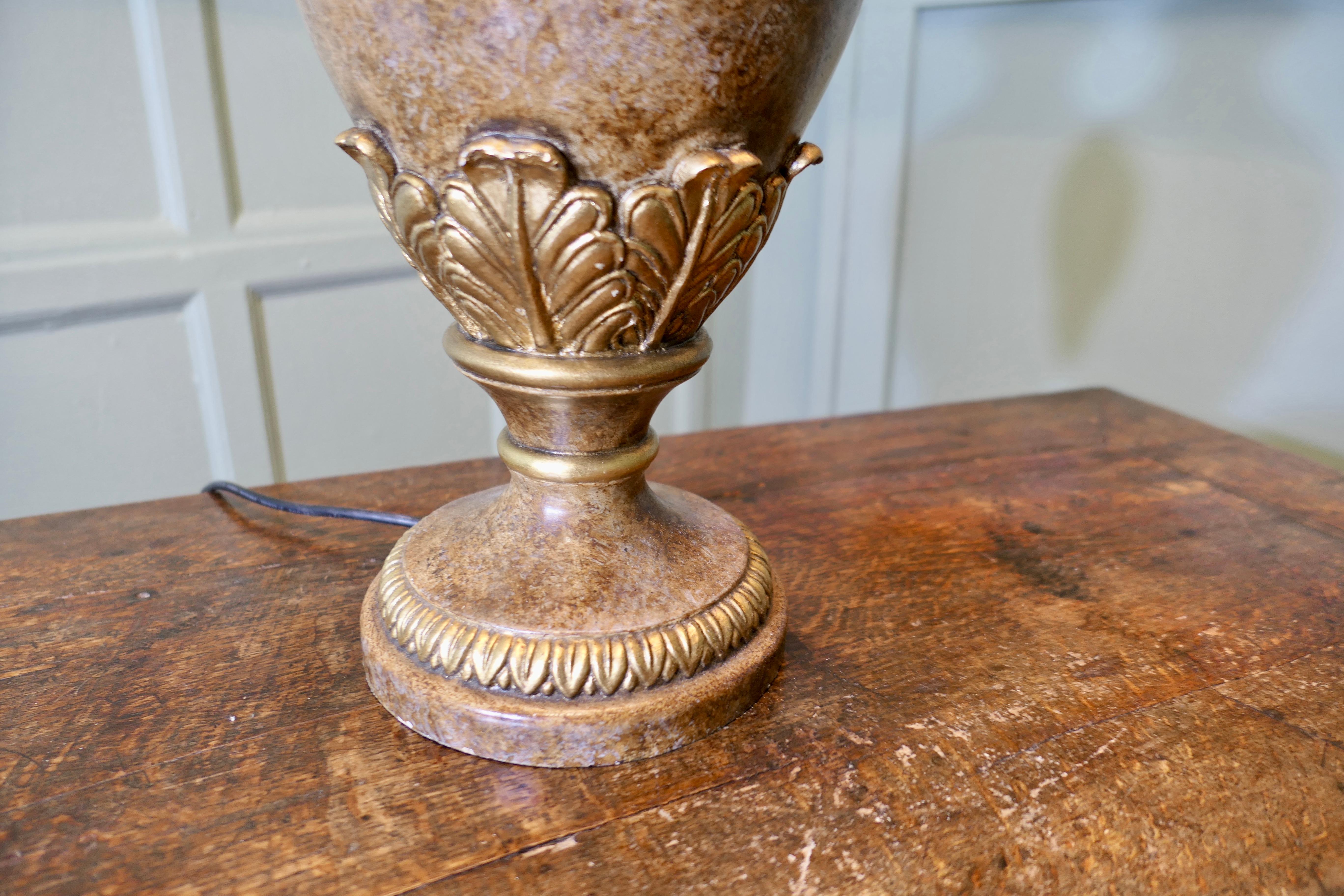 A Large Italian Simulated Marble Table Lamp For Sale 3