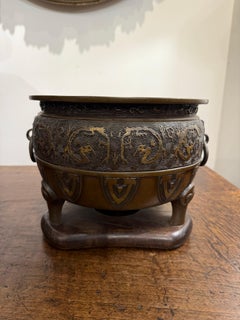 A Large Japanese Cast Bronze Censer, Meiji Period, Late 19th Century