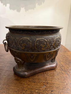 A Large Japanese Cast Bronze Censer, Meiji Period, Late 19th Century
