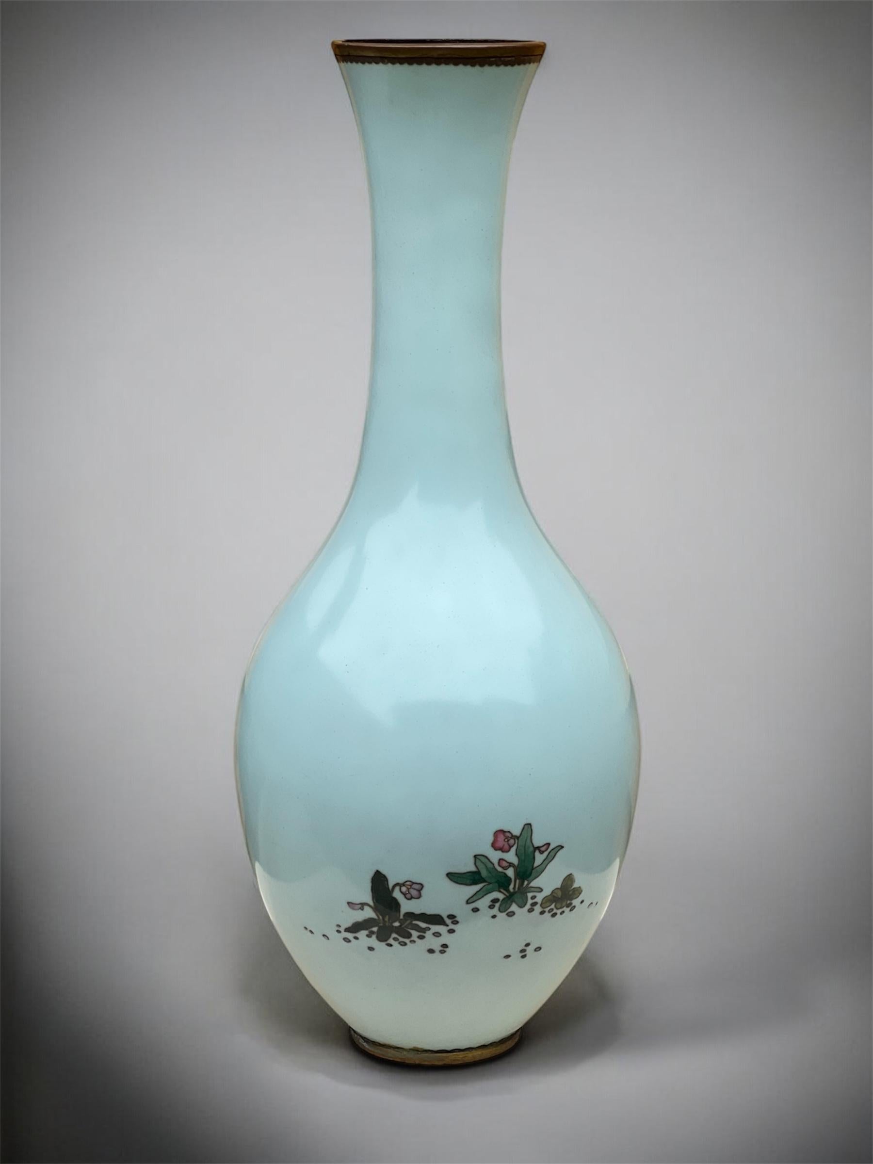 Un grande vaso a bottiglia giapponese in smalto cloisonné nello stile di Namikawa Sōsuke in vendita 7