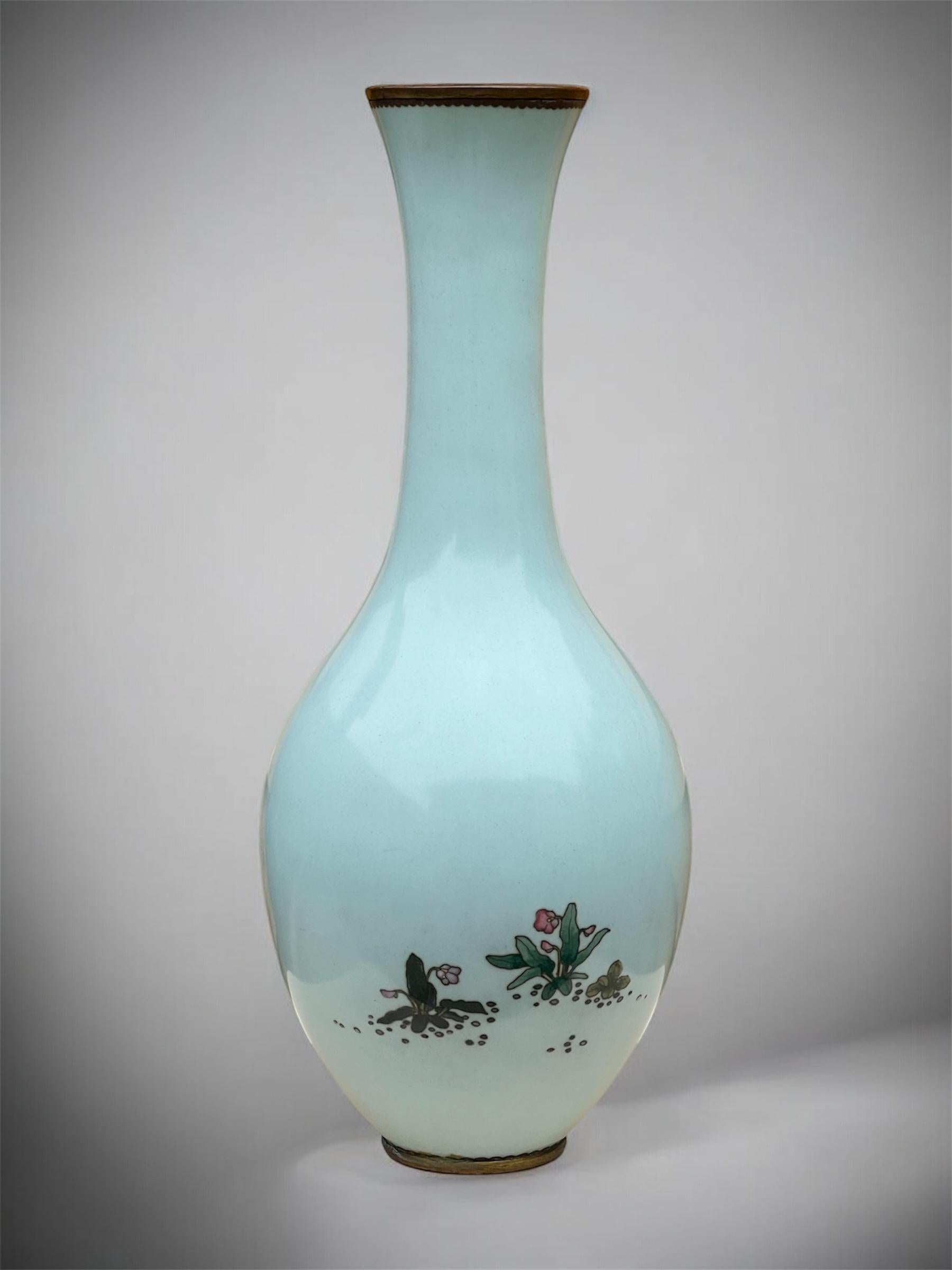 Un grande vaso a bottiglia giapponese in smalto cloisonné nello stile di Namikawa Sōsuke in vendita 8