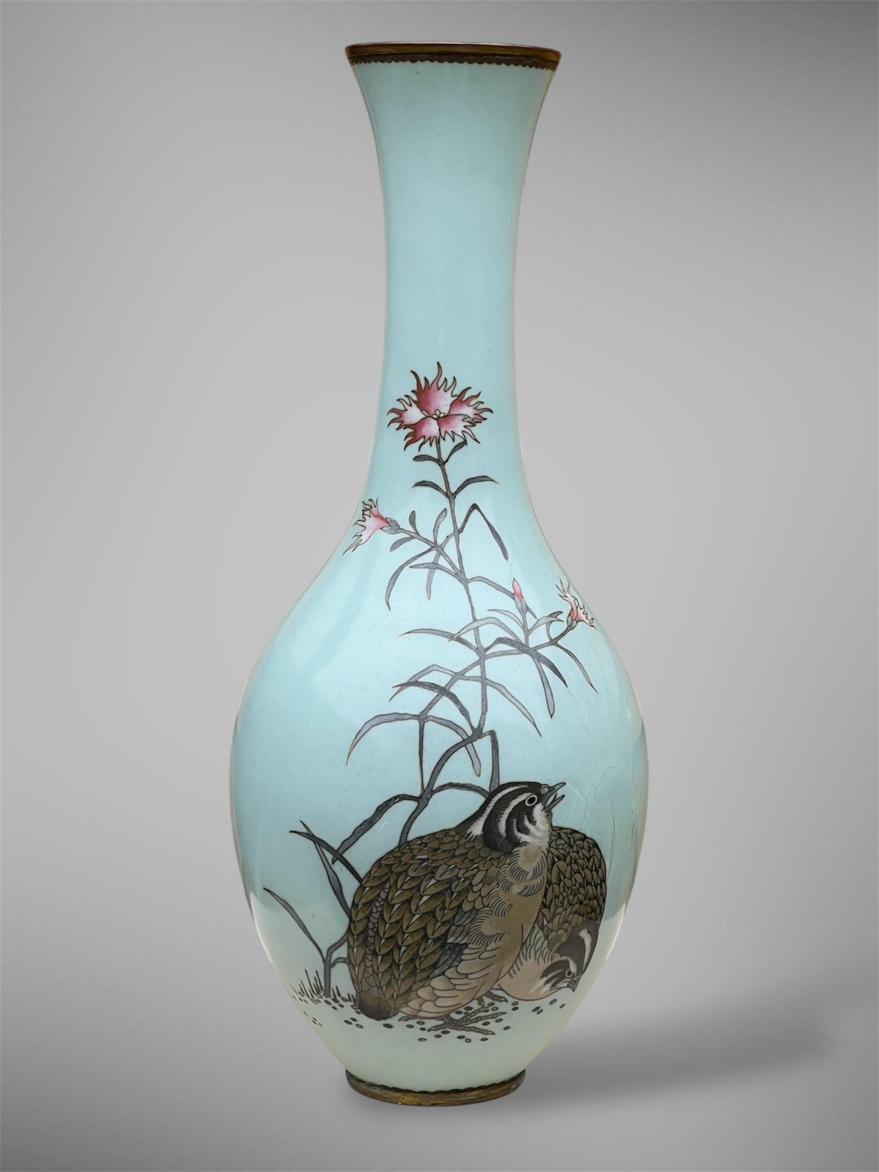 Un grande vaso a bottiglia giapponese in smalto cloisonné nello stile di Namikawa Sōsuke in vendita 13