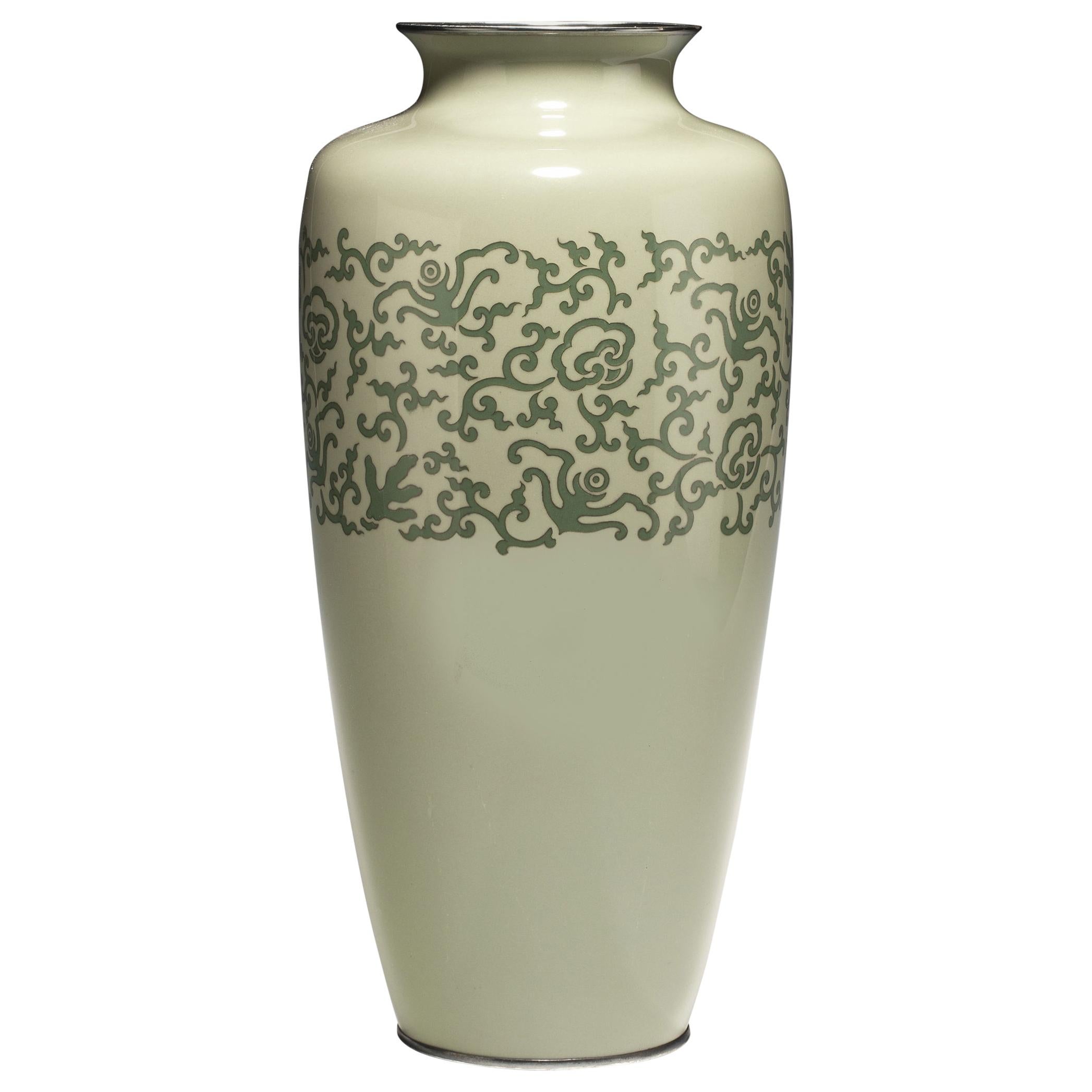 Large Japanese Cloisonne Vase, Meiji Period For Sale