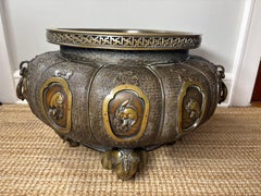 A Large Japanese, Meiji period Hibachi or Jardiniere with elephant-form feet